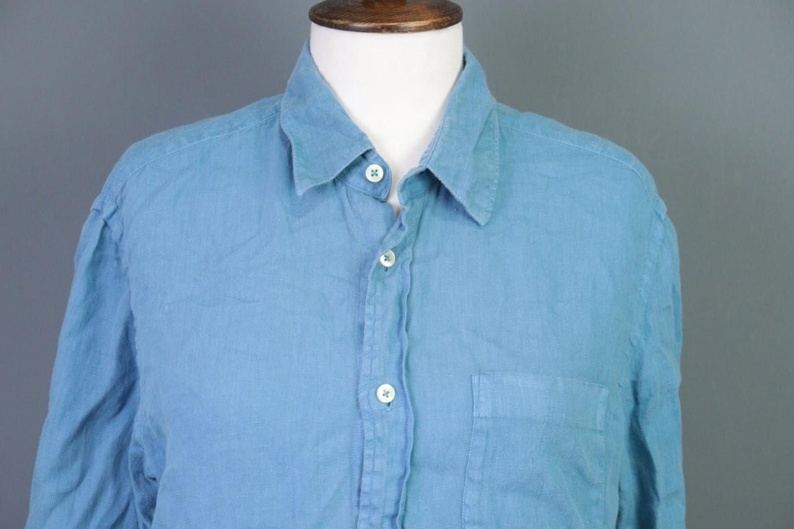 120% Lino 120% Lino Medium Fit Blue Linen Tunic Top Shirt Size M Size M / US 6-8 / IT 42-44 - 4 Thumbnail