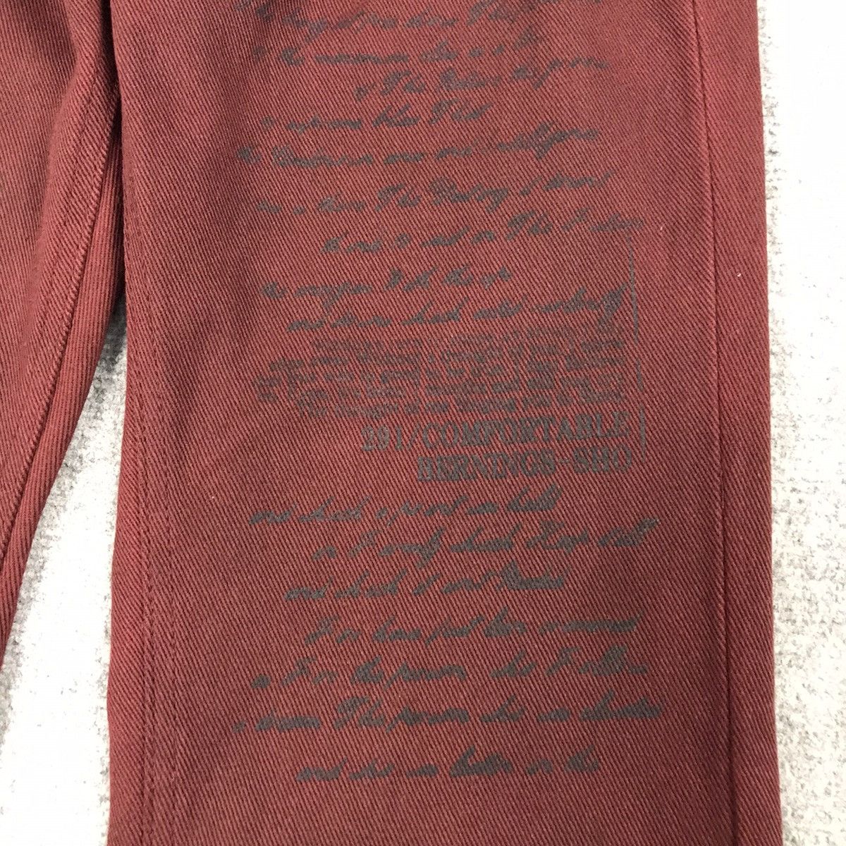 If Six Was Nine × Japanese Brand × Seditionaries BERNINGS SHO DARK RED PUNK PANTS Size US 31 - 8 Thumbnail