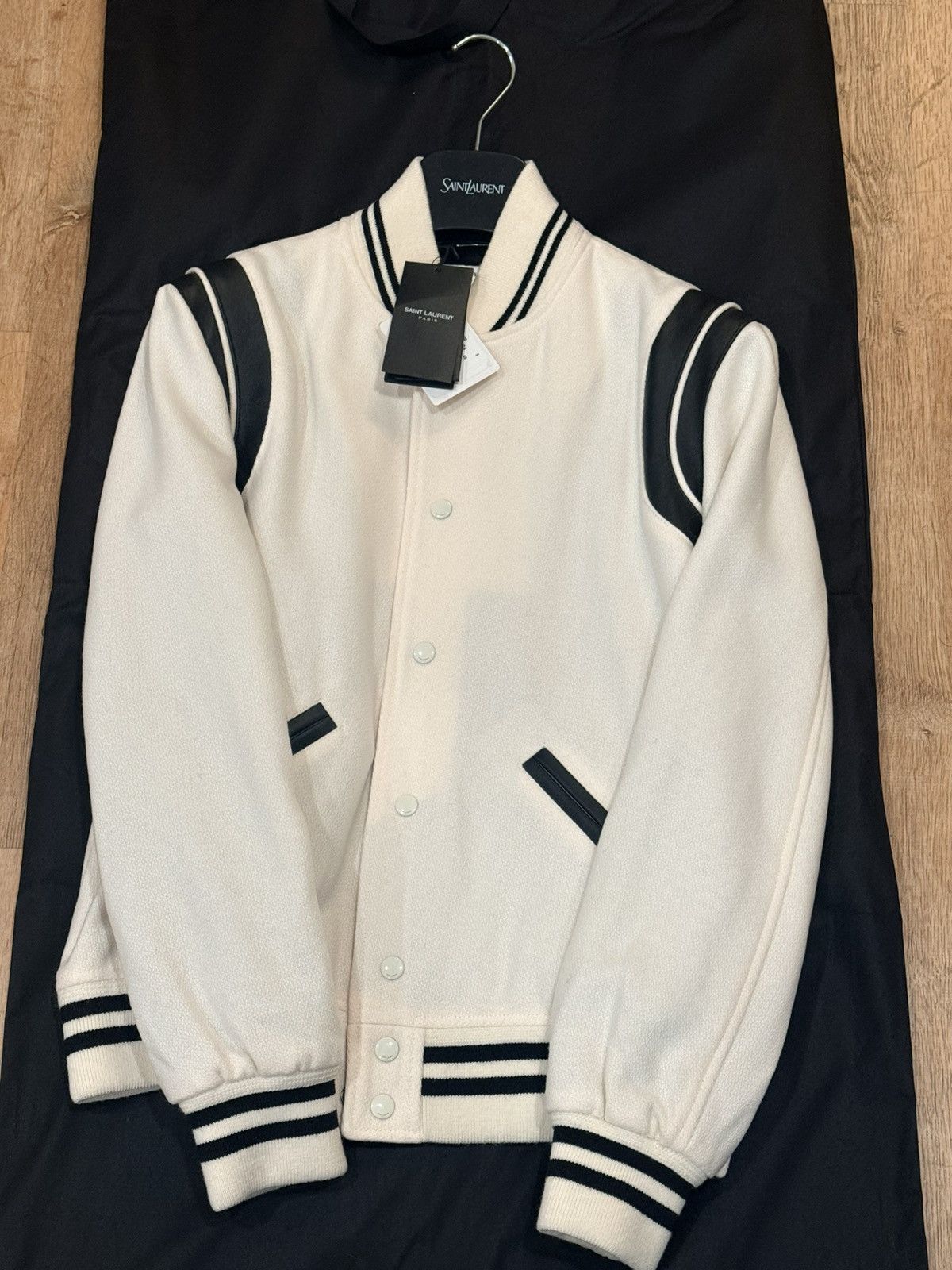 Saint Laurent Paris Saint Laurent Teddy Jacket Size 48 White w/tags Size US M / EU 48-50 / 2 - 1 Thumbnail