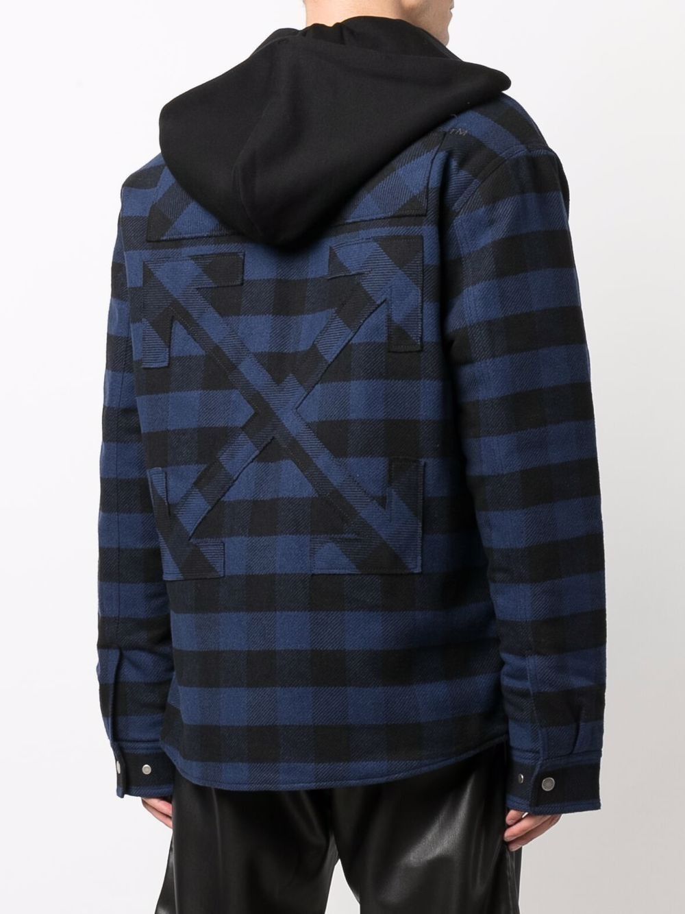 Off-White o1gr1nt0125 Arrow Padded Flannel Shirt in Black Blue Size US S / EU 44-46 / 1 - 4 Thumbnail