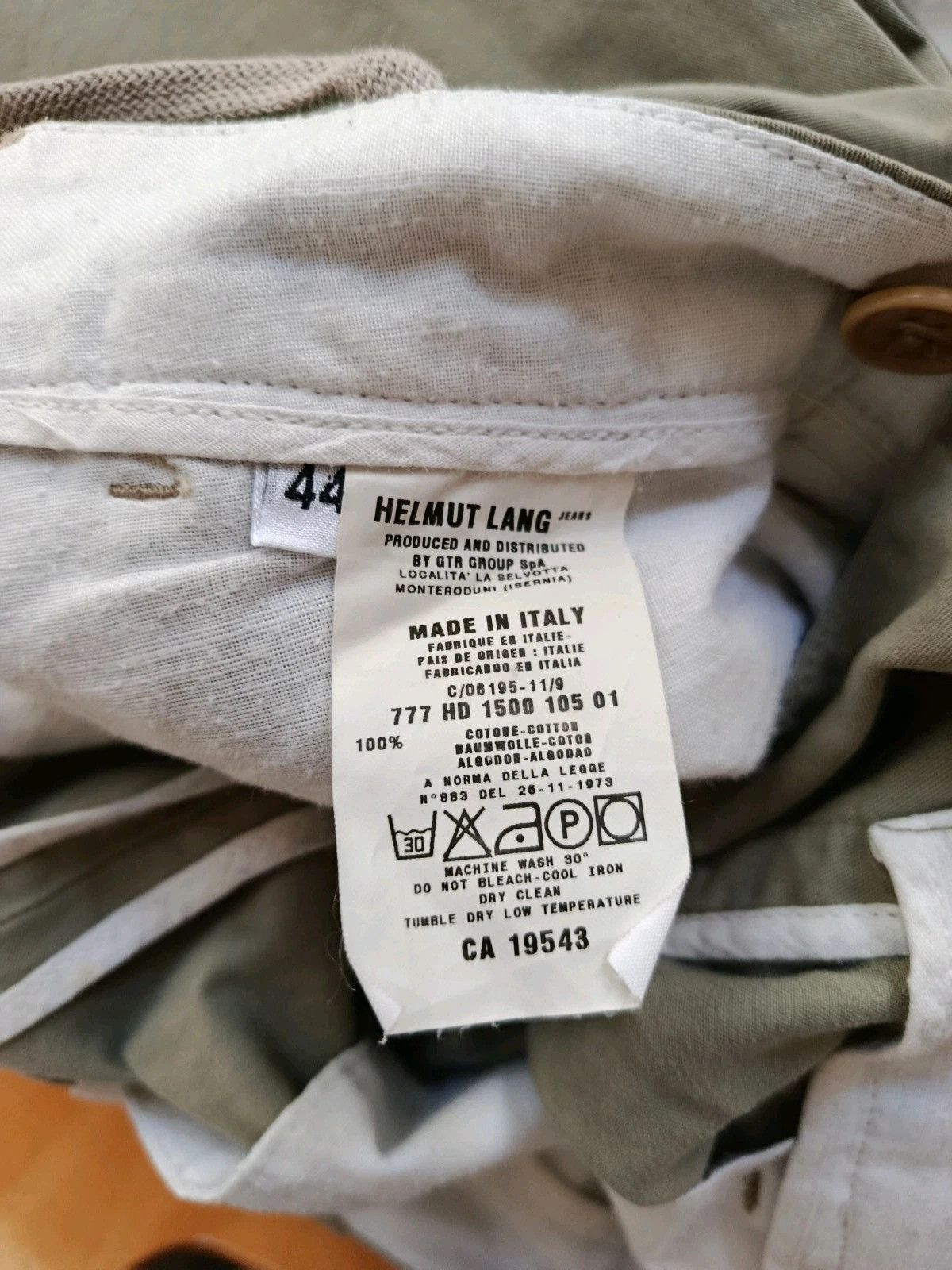 Helmut Lang Archive 90s pants M/44 khaki vintage treated Size US 28 / EU 44 - 6 Thumbnail