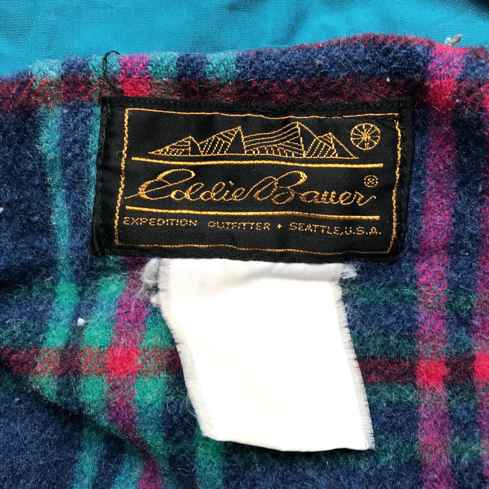 Eddie Bauer VINTAGE Eddie Bauer Parka Coat Jacket Wool Plaid Lined Teal Blue Womens Medium M Size M / US 6-8 / IT 42-44 - 4 Thumbnail