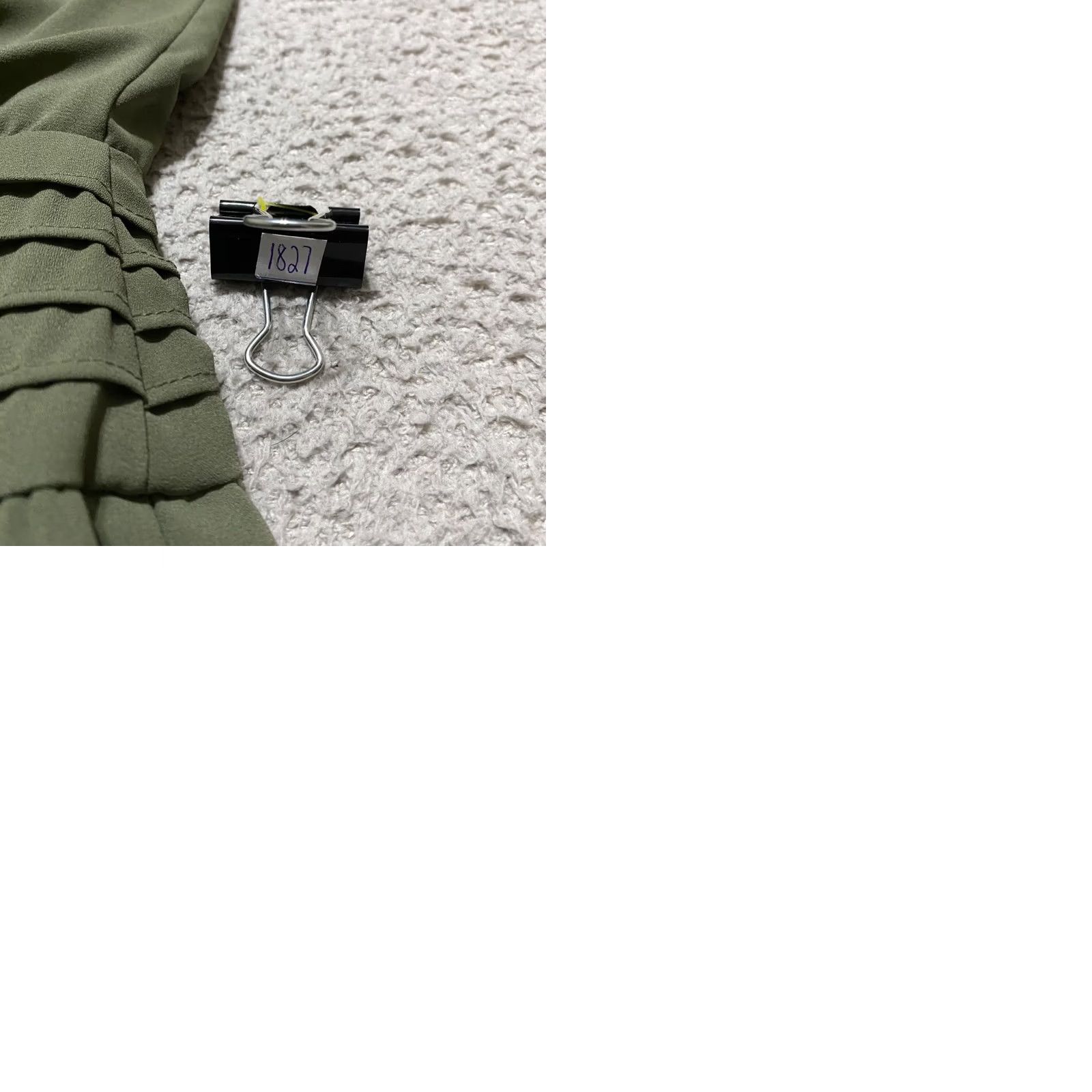 White House Black Market White House Black Market Dress 10 Olive Green Fit Flare L/S V Neck Pocket Womens Size L / US 10 / IT 46 - 9 Thumbnail