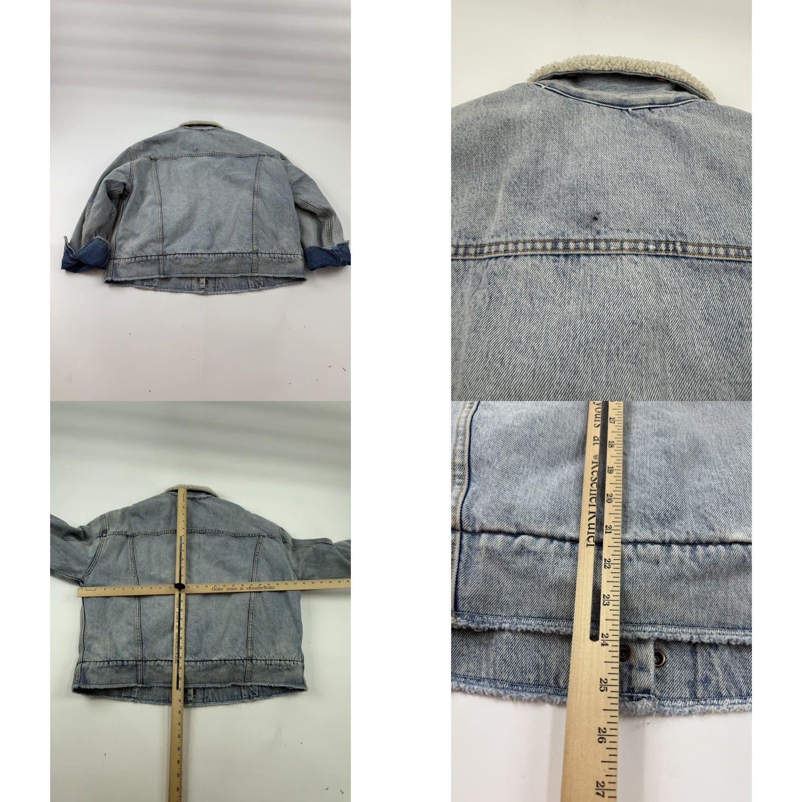 Levi's Levi's Jacket Bomber Denim Trucker Western Womens Medium Blue Sherpa Lined Pockets Collared Insulated Short Winter Size M / US 6-8 / IT 42-44 - 9 Thumbnail