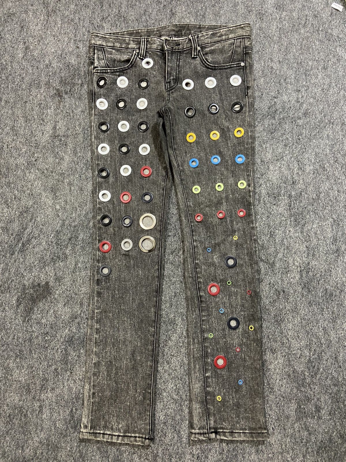 If Six Was Nine × Le Grande Bleu (L.G.B.) Vintage y2k anothershop denim pants with pin hole Size 29" - 1 Thumbnail