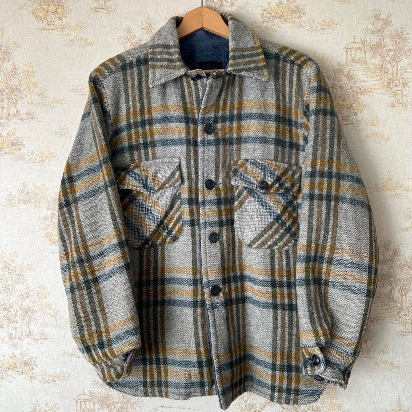 Vintage Distressed 70s Peters Wool CPO Jacket | Shadow Plaid | M Size US M / EU 48-50 / 2 - 4 Thumbnail