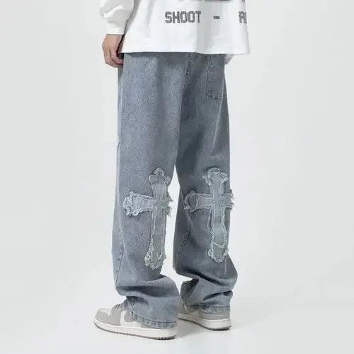 Japanese Brand × Vintage Streetwear Hip Hop Low Rise Baggy Jeans Size US 35 - 3 Thumbnail