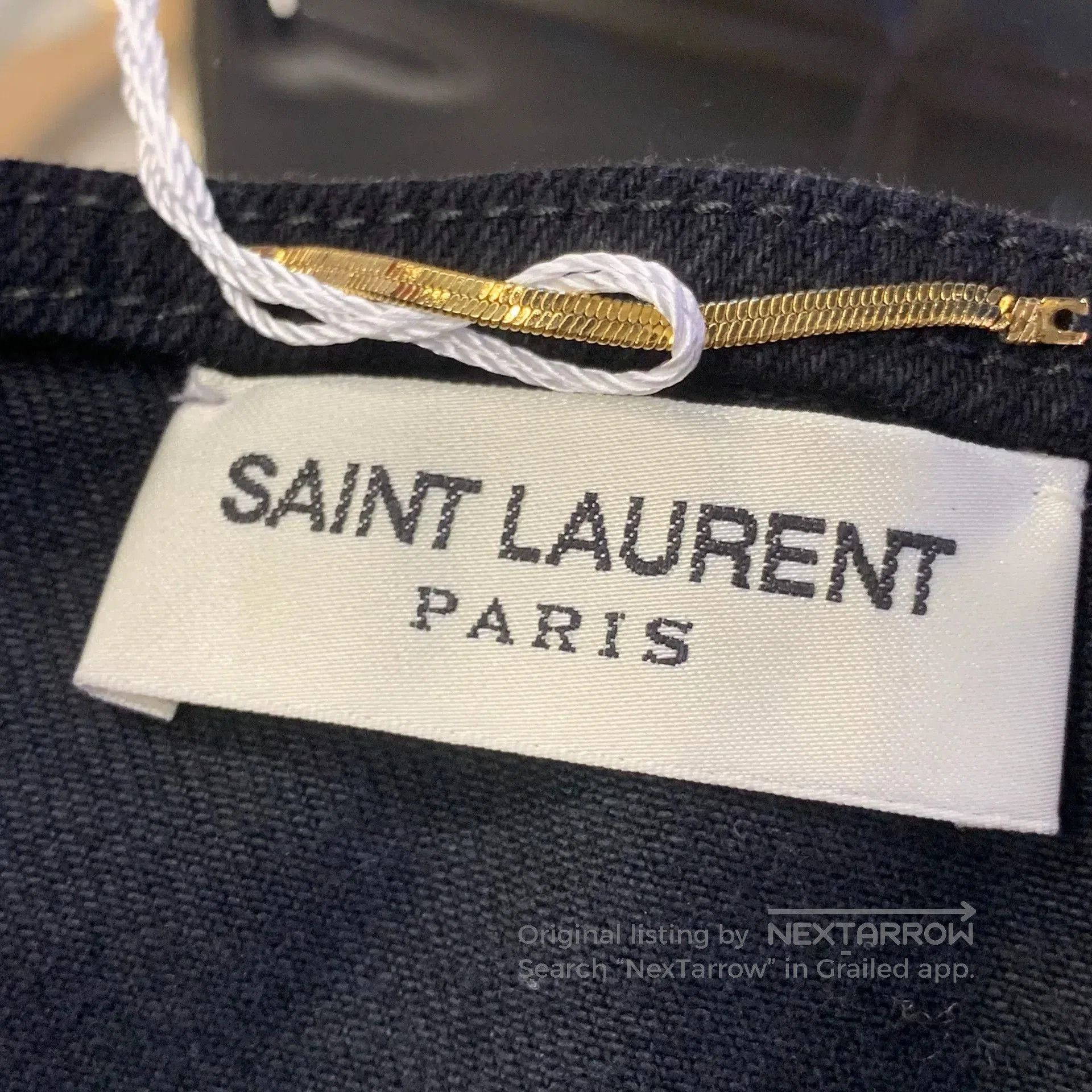 Saint Laurent Paris Saint Laurent Black Denim Strapless Dress. Size XS / US 0-2 / IT 36-38 - 3 Thumbnail