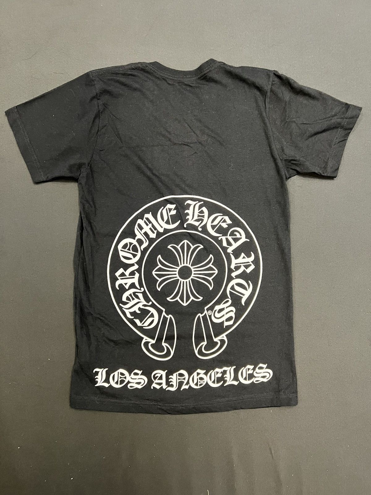 image of Chrome Hearts Los Angeles Horseshoe Black T-Shirt, Men's (Size Small)