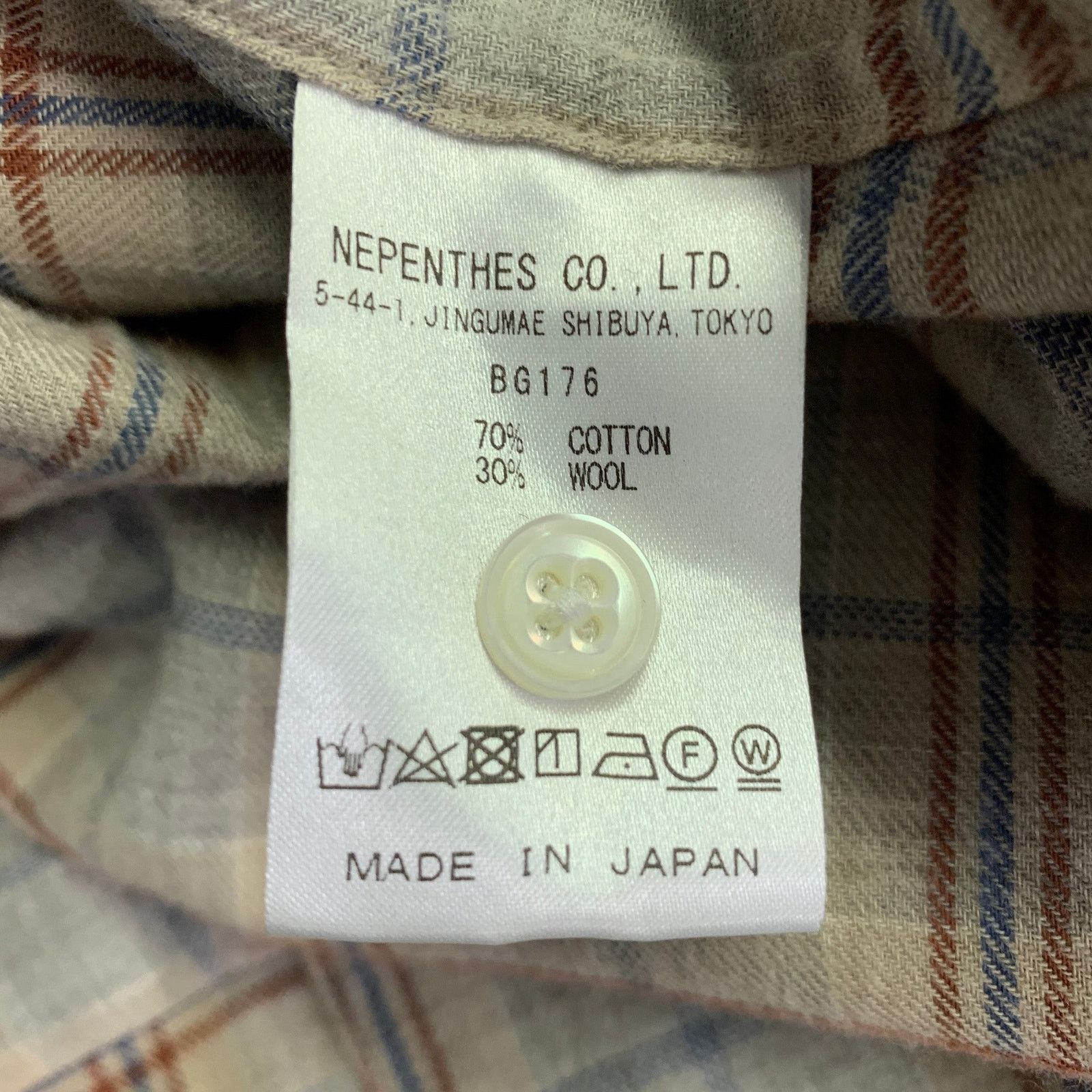 Needles NEEDLES Grey Navy Brown Plaid Wool Nehru Collar Long Sleeve Size US XL / EU 56 / 4 - 5 Thumbnail
