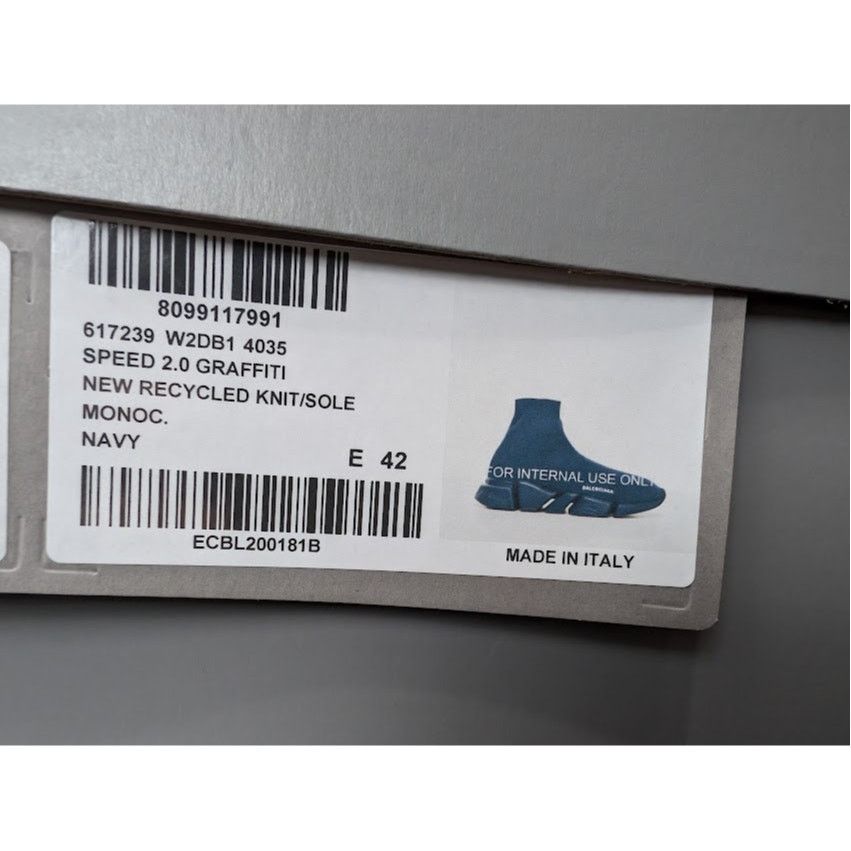 Balenciaga o1rshd1 Speed 2.0 Graffiti Sneakers in Navy 42 Size US 9 / EU 42 - 22 Thumbnail