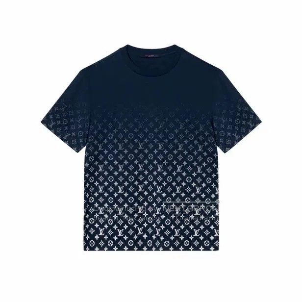 Louis Vuitton Louis Vuitton Dark Blue Logo Gradient Crew Neck Short Slee Size US XL / EU 56 / 4 - 1 Thumbnail