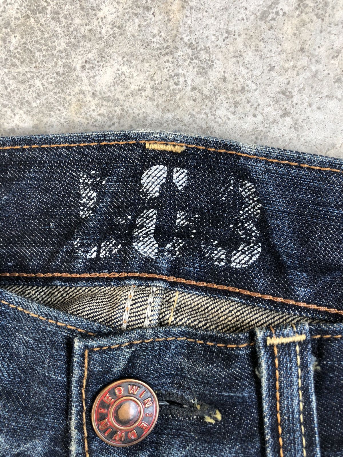 If Six Was Nine Japanese Edwin 503 Blue Trip Flared Jeans Distressed Jeans Size US 32 / EU 48 - 14 Thumbnail