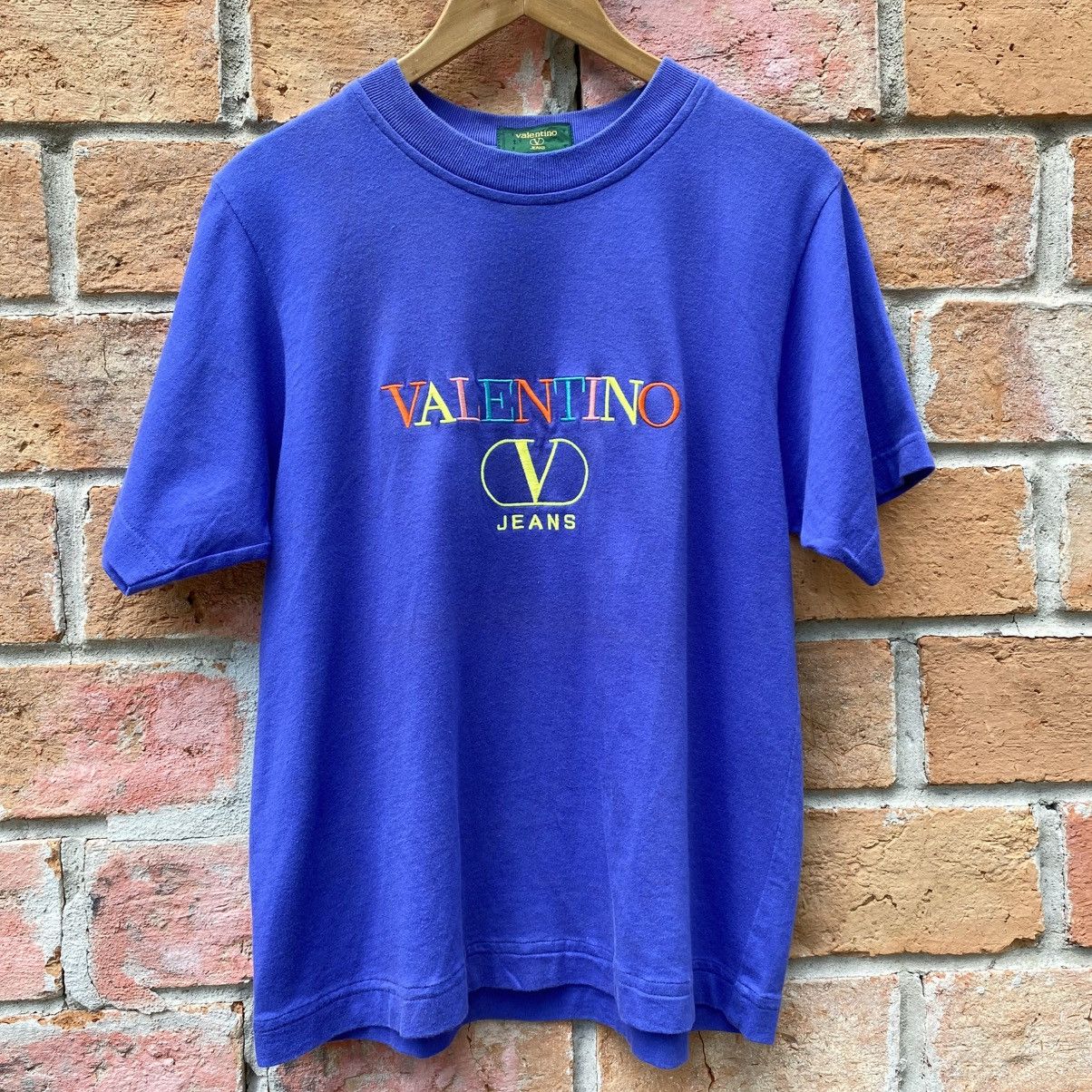 Valentino Valentino logo Blue Tee Size US M / EU 48-50 / 2 - 1 Thumbnail