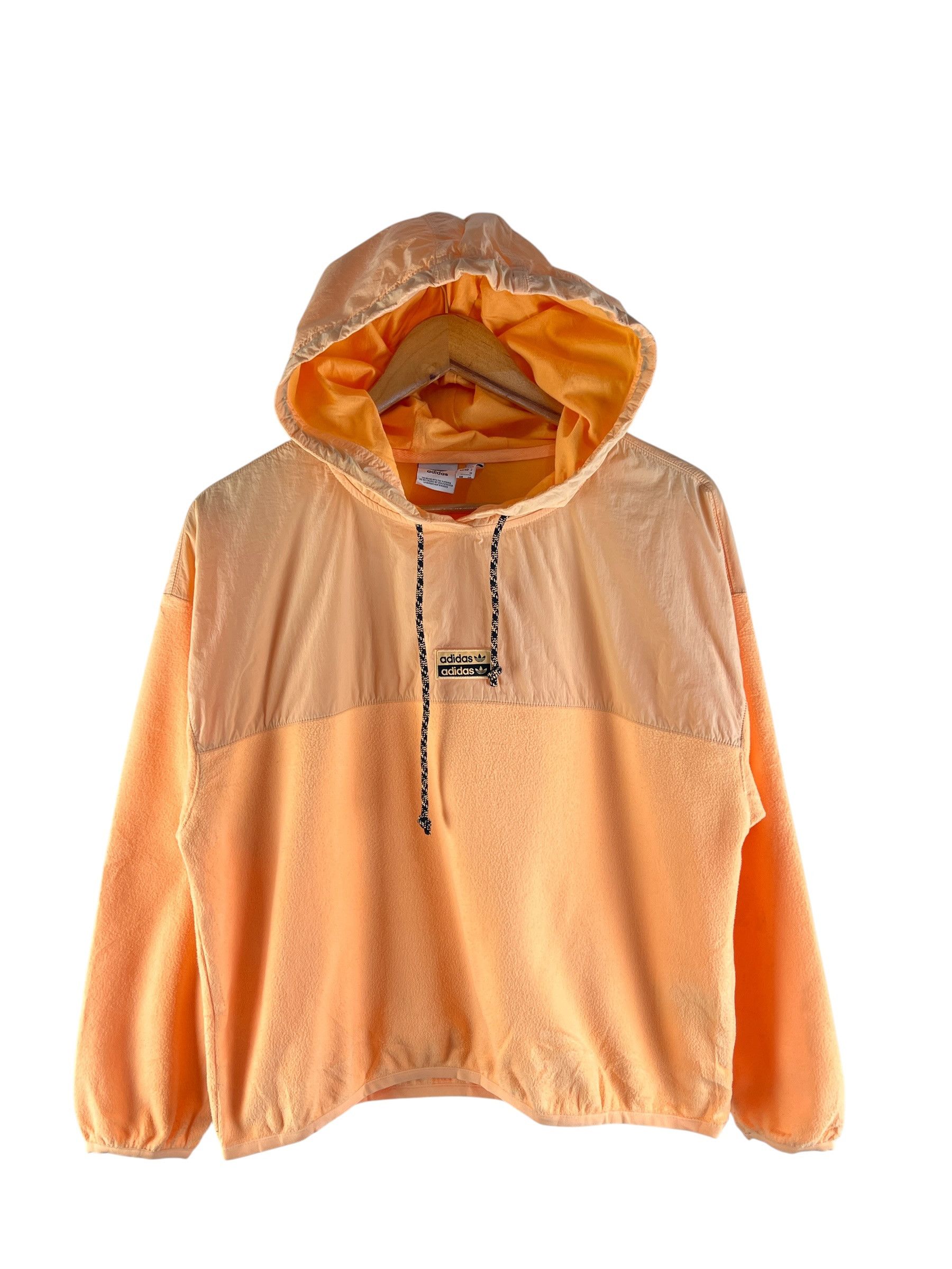 Adidas Adidas Two Tone Fleece Nylon Hoodie Trefoil Pullover Size US XS / EU 42 / 0 - 1 Thumbnail