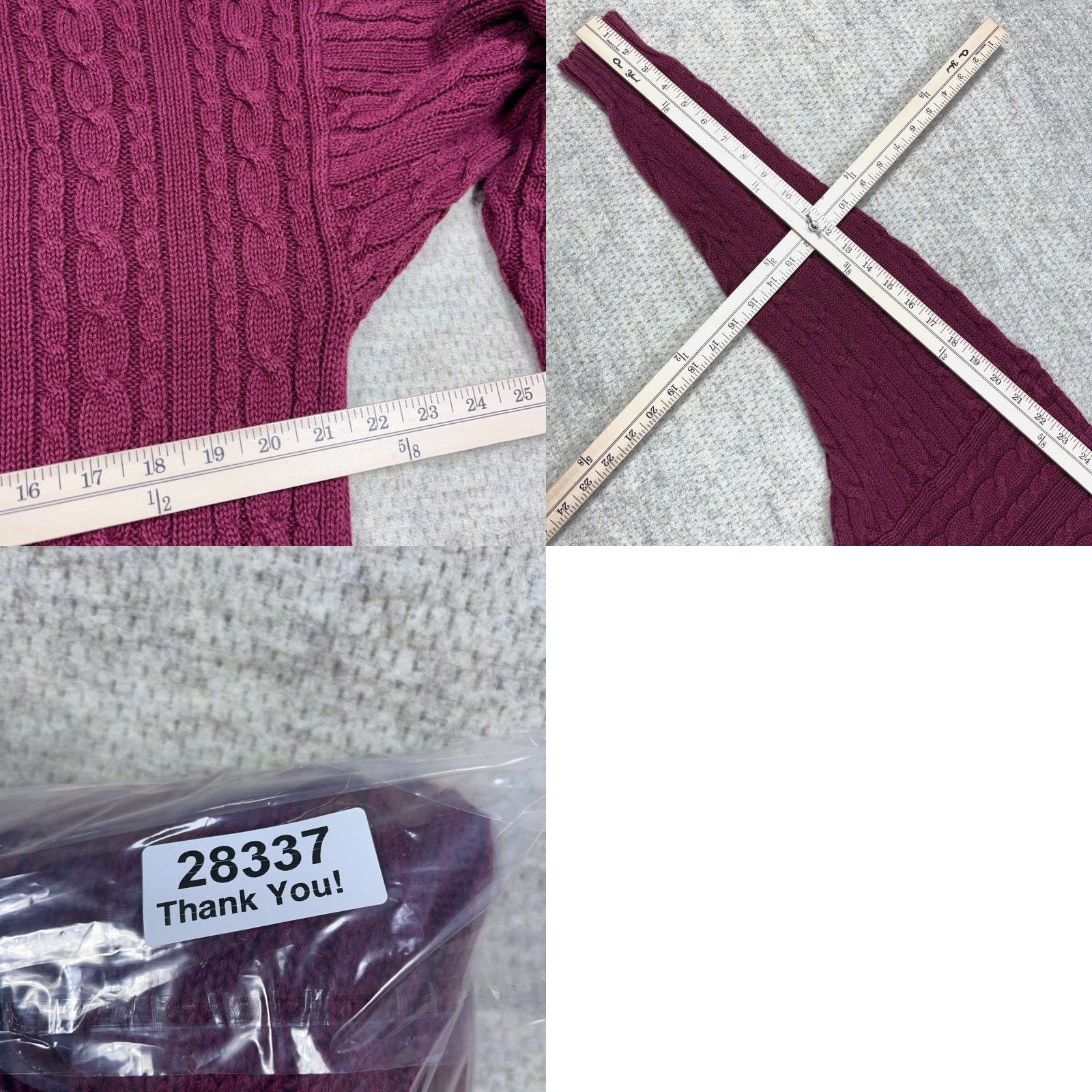 Vintage VINTAGE Grandpa Sweater Men Medium Maroon Cable Knit 90s Deep V Neck Cricket Mens Size US M / EU 48-50 / 2 - 8 Thumbnail
