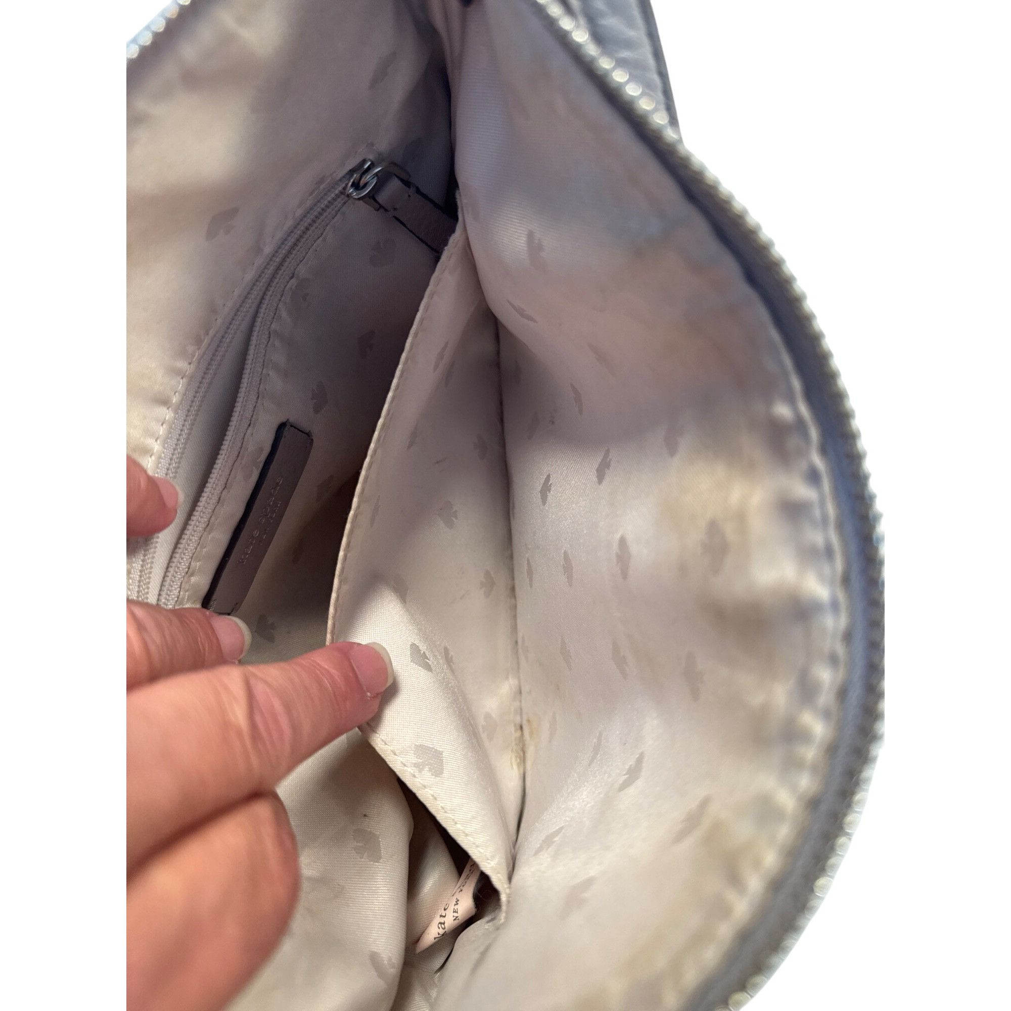 Kate Spade Kate Spade Pebbled Leather Shoulder Bag Gray with Adjustable Size ONE SIZE - 13 Thumbnail