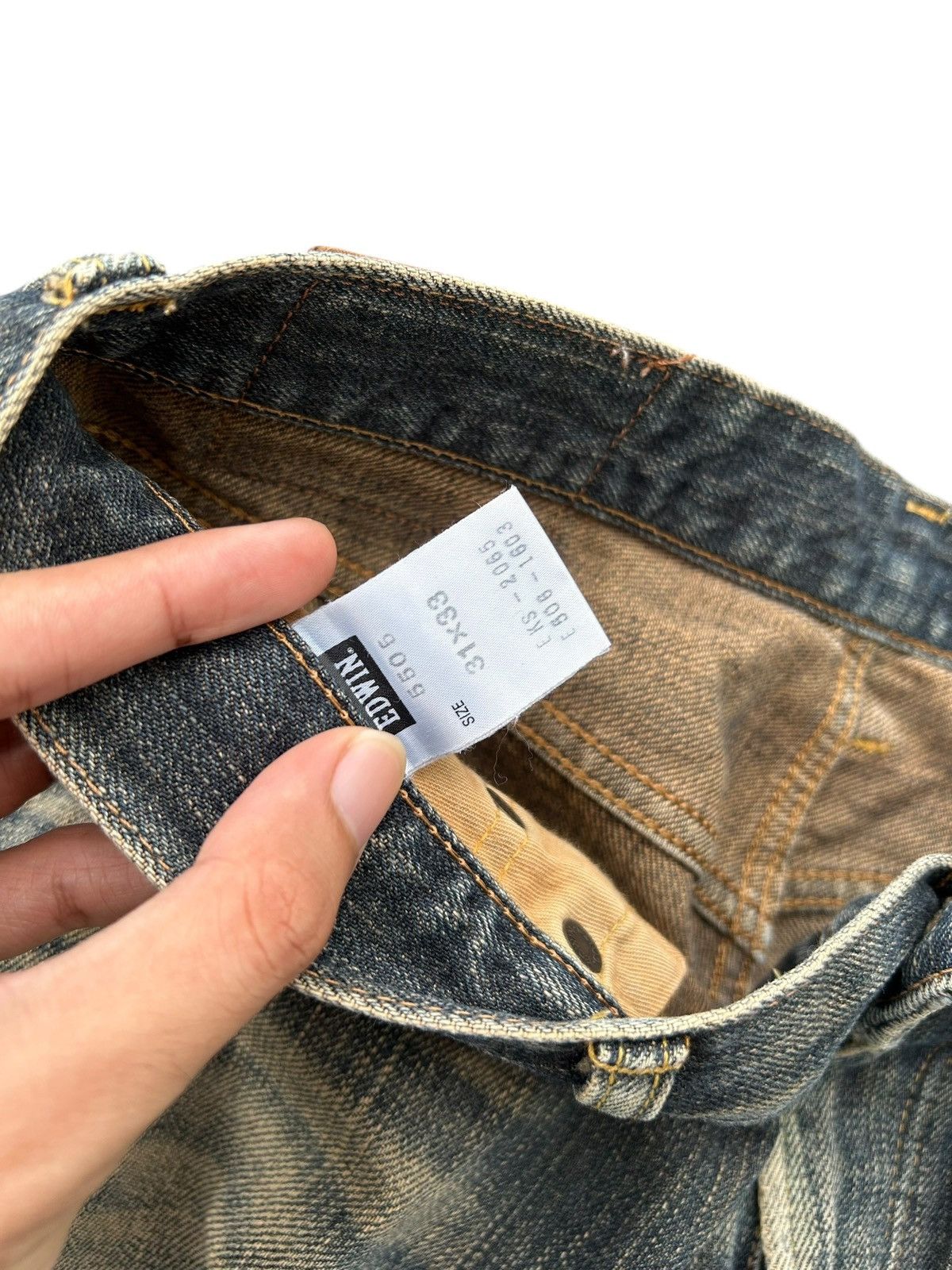 Japanese Brand × Kapital × Vintage Vintage Edwin Selvedge Distressed Denim Jeans Size US 32 / EU 48 - 7 Thumbnail
