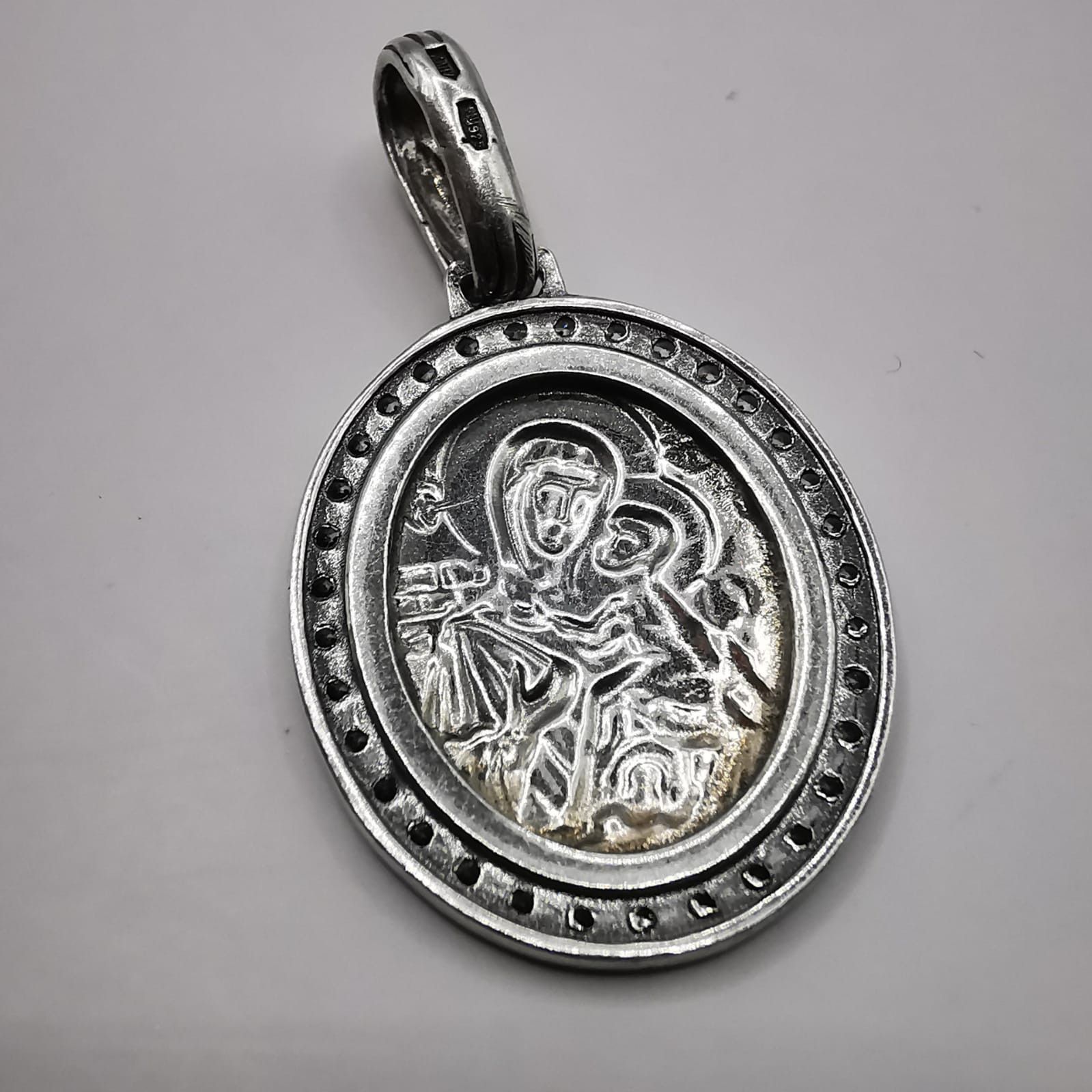 Sterling Silver Vintage Pendant Mother of God"925 Sterling Silver 3,62g Size ONE SIZE - 8 Thumbnail