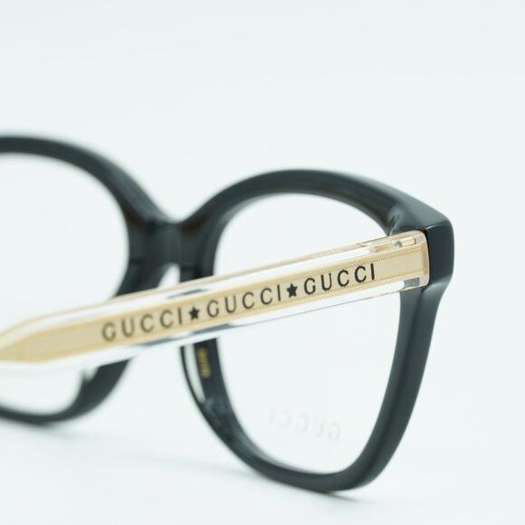 Gucci Gucci GG0566ON 001 Eyeglasses Black 52mm Square Frame Size ONE SIZE - 8 Thumbnail