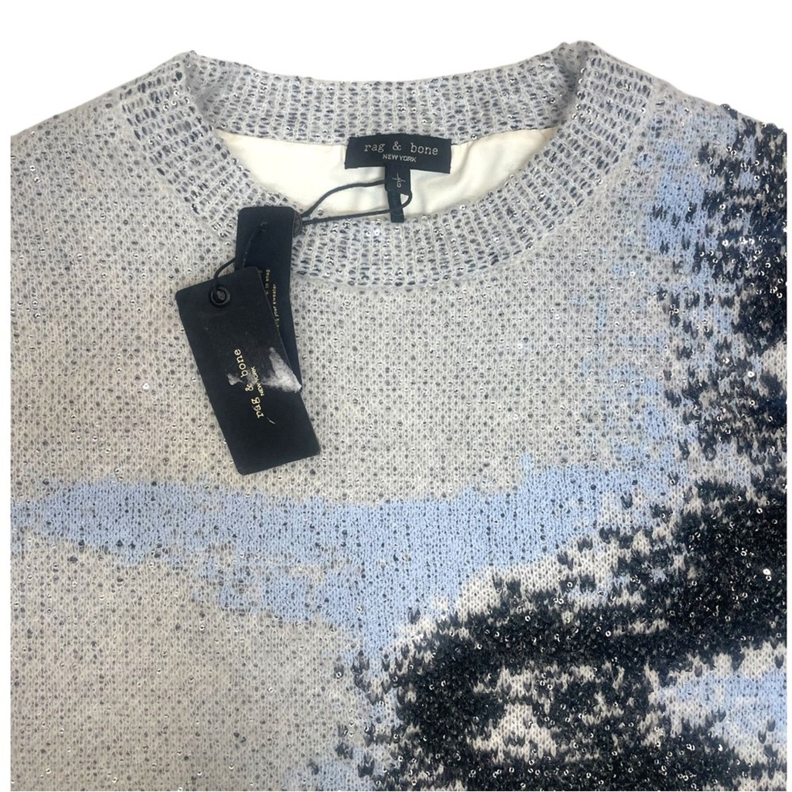 Rag & Bone NWT Rag & Bone Estelle Sequin Sweater size Large Size L / US 10 / IT 46 - 9 Thumbnail
