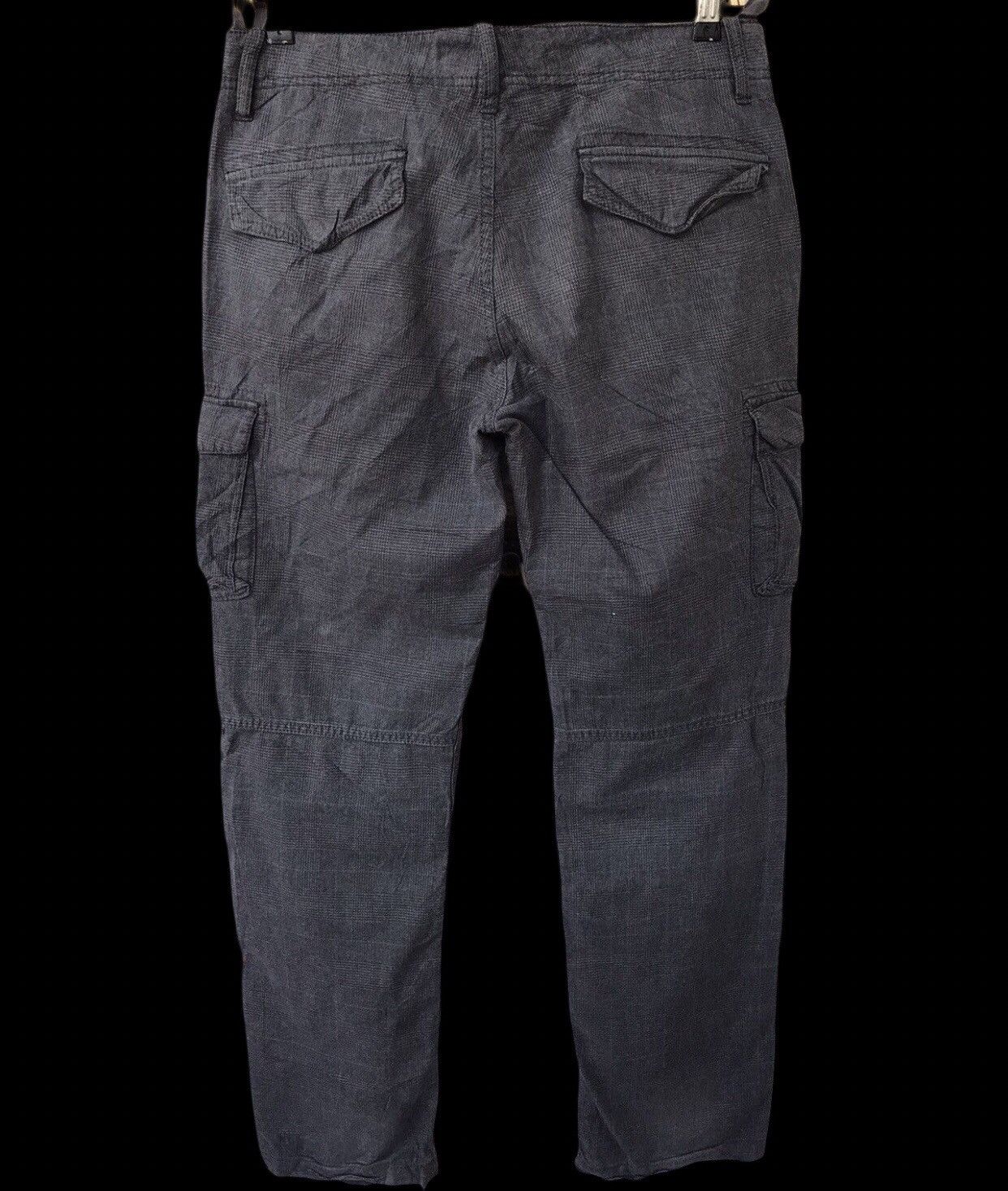 Japanese Brand BACK NUMBER Japan Military Grey Plaid Cargo Pant Size US 31 - 2 Thumbnail