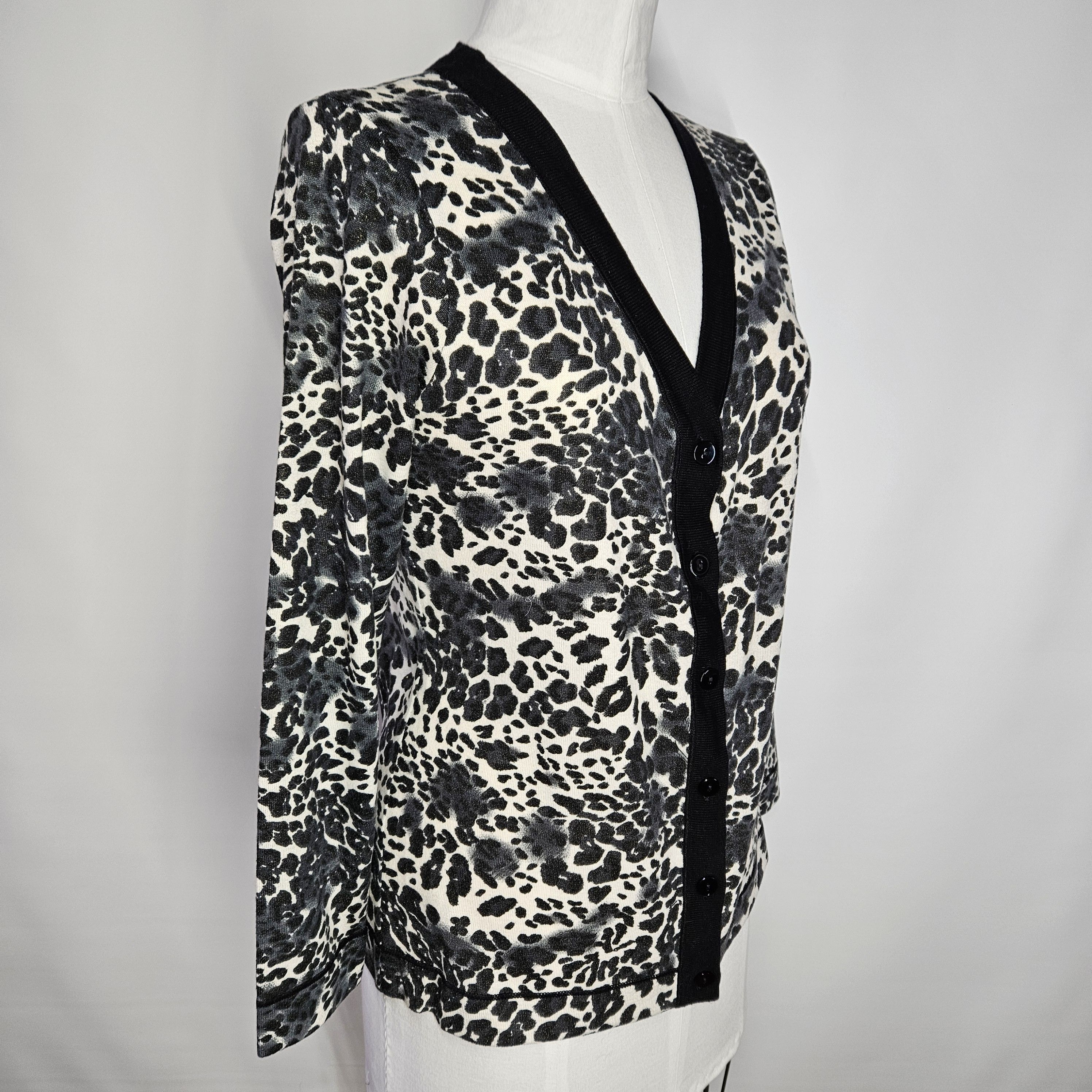 Chicos Additions By Chicos Size M Cardigan Sweater Leopard Print Size M / US 6-8 / IT 42-44 - 5 Thumbnail