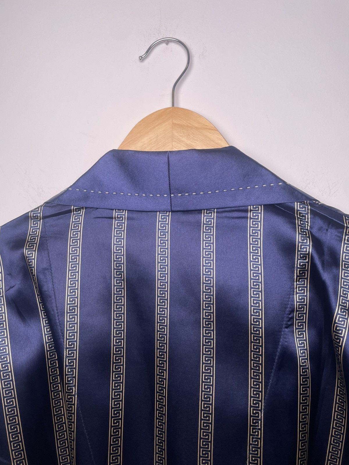 Other Rop Teks Navy Gold Greek Key Satin Robe Size US L / EU 52-54 / 3 - 9 Thumbnail
