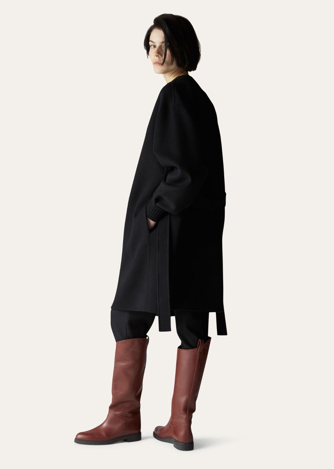 Loro Piana o1srvl11e1124 Cashmere Coat in Black Size L / US 10 / IT 46 - 4 Thumbnail