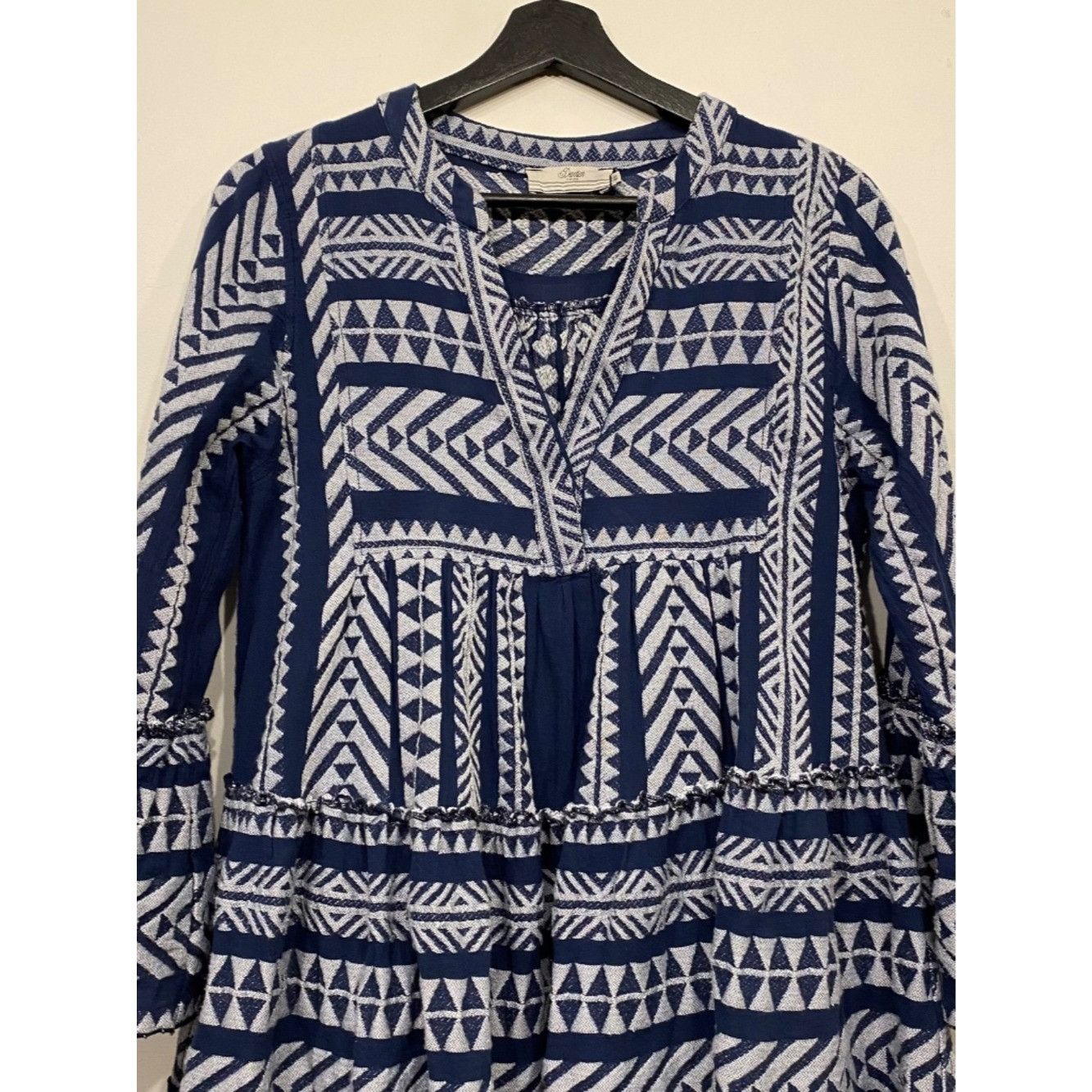 Anthropologie Anthropologie Devotion Twins Ella Tiered Blue Embroidered Mi Size XS / US 0-2 / IT 36-38 - 4 Thumbnail
