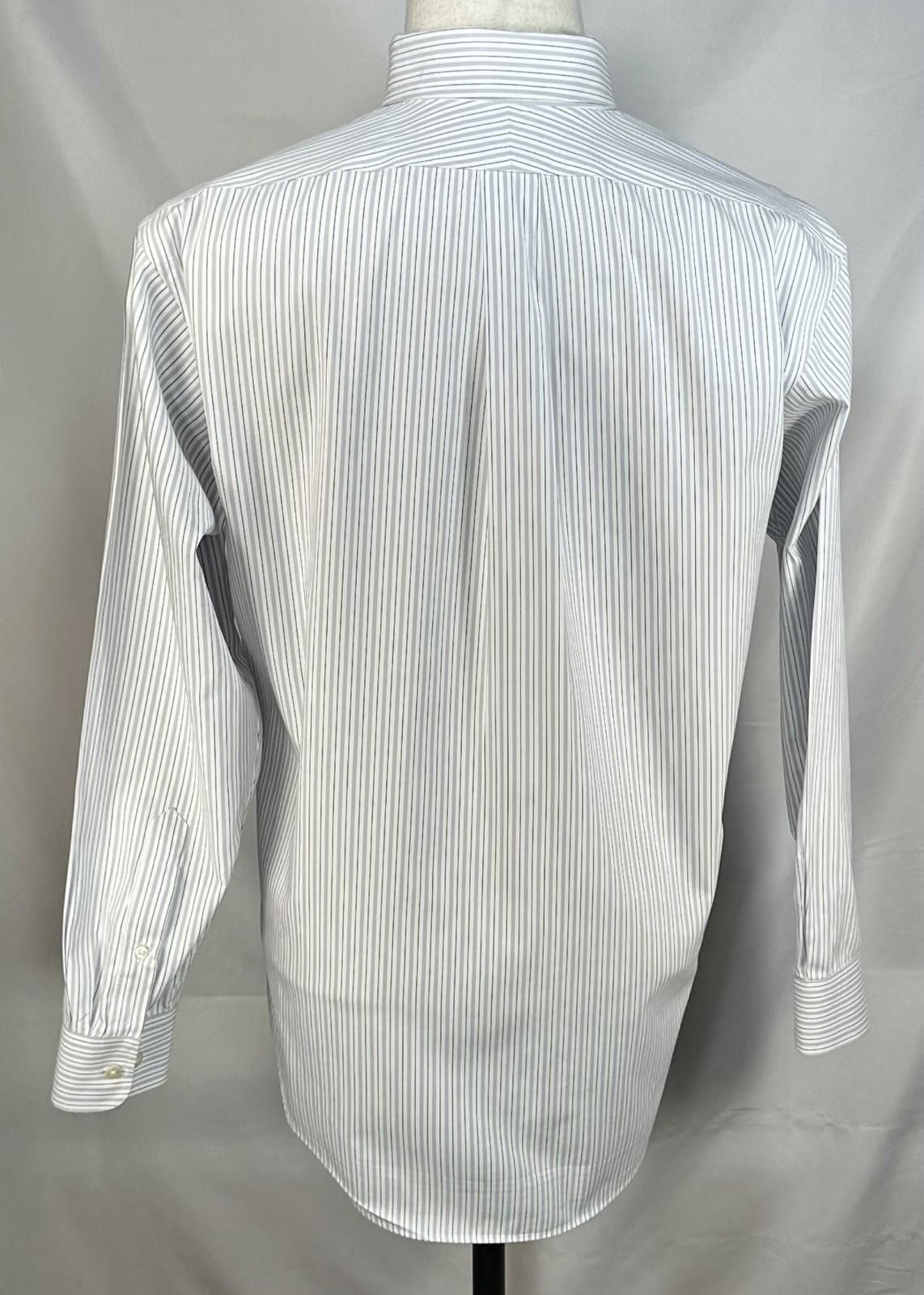 Lands' End Lands End Striped No Iron Pinpoint Button Up Gray Mens M Size US M / EU 48-50 / 2 - 2 Thumbnail