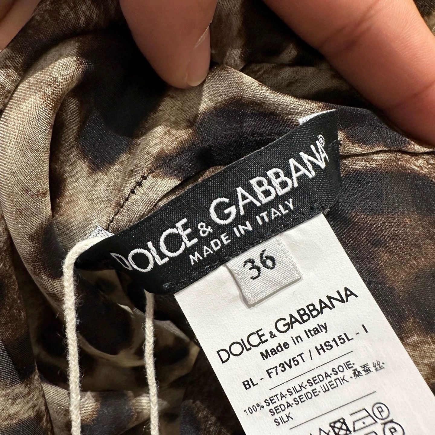 Dolce & Gabbana DG feb498 leopard ribbon silk tee 36 Size XS / US 0-2 / IT 36-38 - 3 Thumbnail