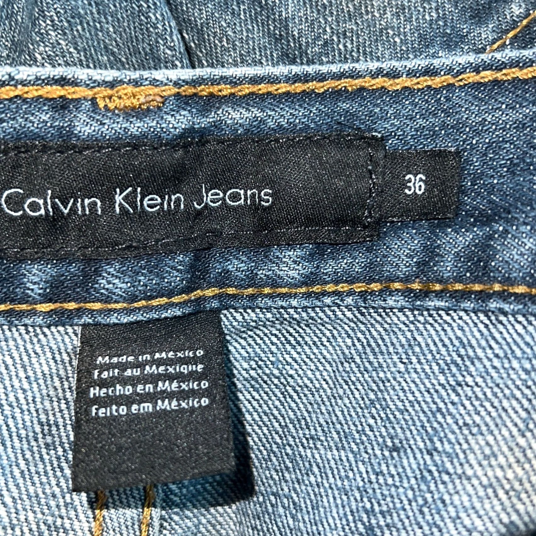 Calvin Klein Calvin Klein Jeans Mens Straight Denim 36X30 Blue Mid Rise Stretch 5-Pocket Jeans Mens Regular Size 36X30 Size US 38 / EU 54 - 7 Thumbnail