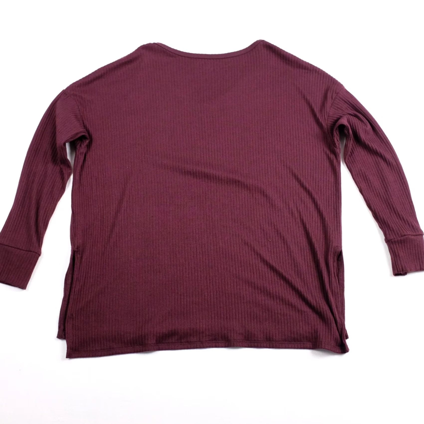 American Eagle Outfitters American Eagle Shirt Womens Medium Maroon Pullover Long Sleeve V-Neck T-Shirt Size M / US 6-8 / IT 42-44 - 5 Thumbnail