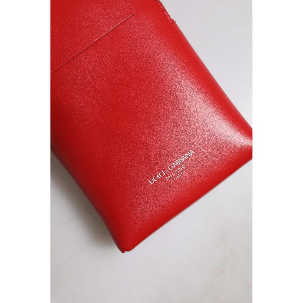 Dolce & Gabbana Dolce & Gabbana Red Leather Purse Phone Sling Crossbody Neck Size ONE SIZE - 5 Thumbnail