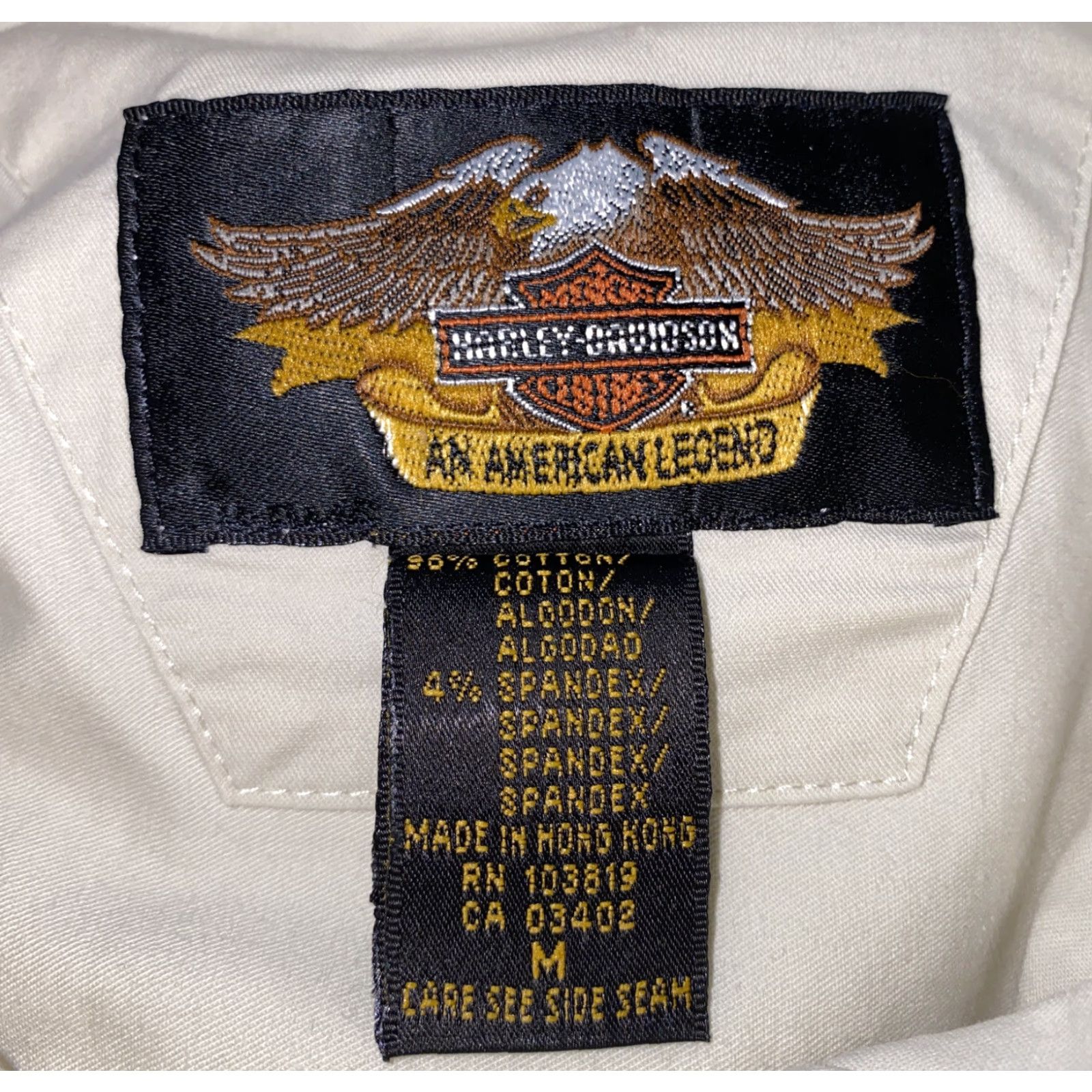 Harley Davidson Harley-Davidson Shirt Womens Beige Long Sleeve Button-Up Size M Cotton Size M / US 6-8 / IT 42-44 - 6 Thumbnail