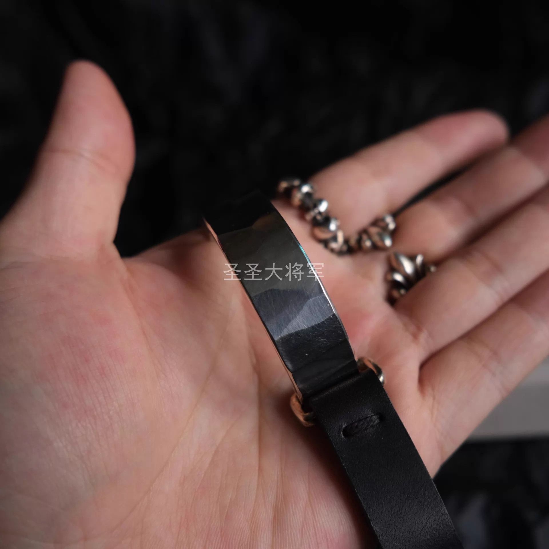 Werkstatt Munchen Werkstatt Munchen M2721 Arched Silver Leather Bracelet XS Size ONE SIZE - 7 Thumbnail