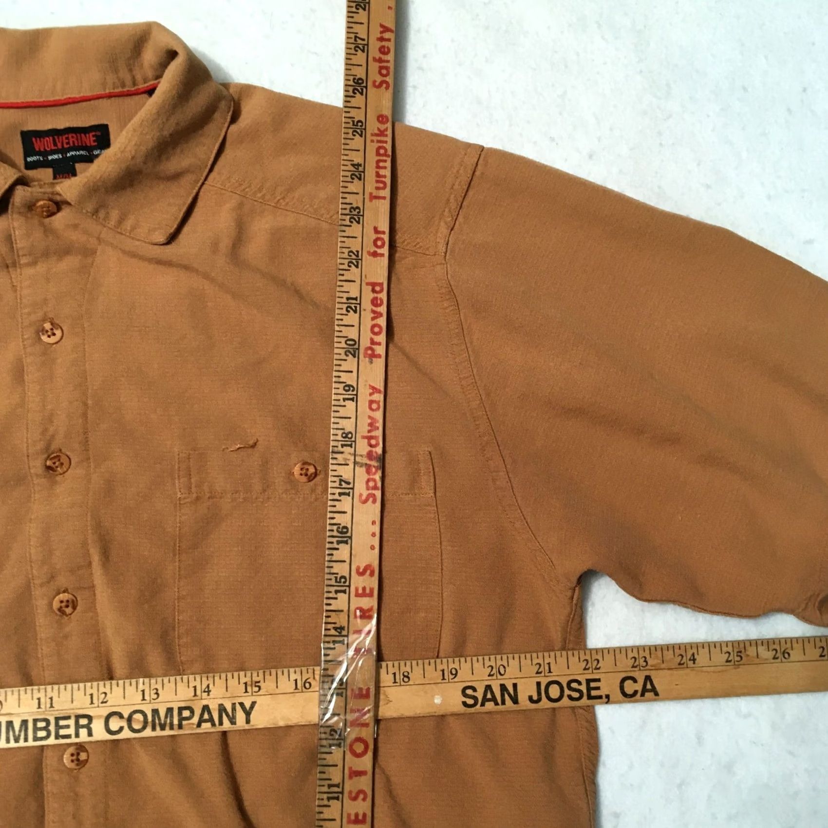 Vintage Wolverine shirt Men's medium mustard Button Down rayon blend Size US M / EU 48-50 / 2 - 4 Thumbnail