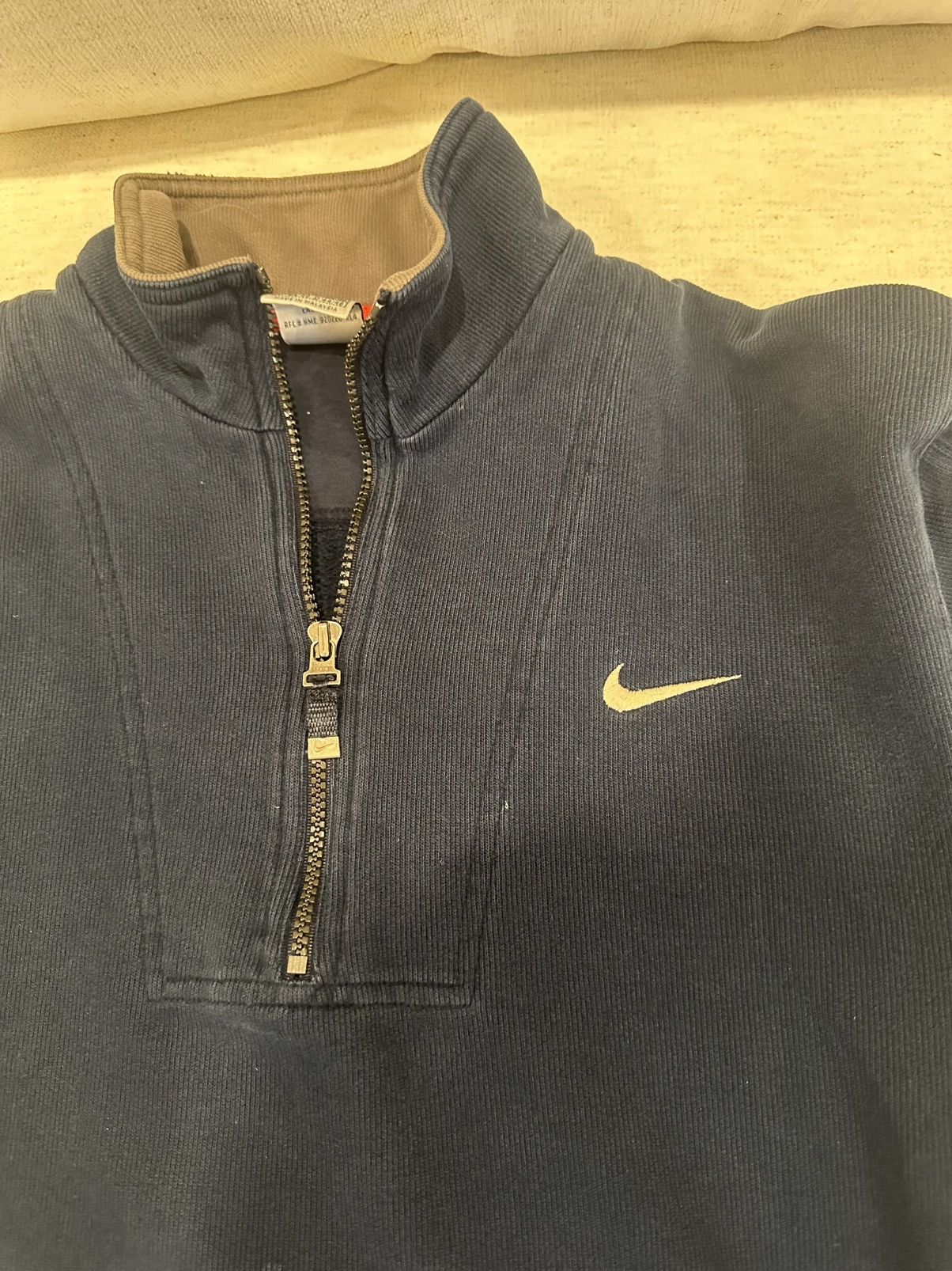 Nike × Vintage Vintage Dark Blue Nike Quarter Zip Size US S / EU 44-46 / 1 - 6 Thumbnail