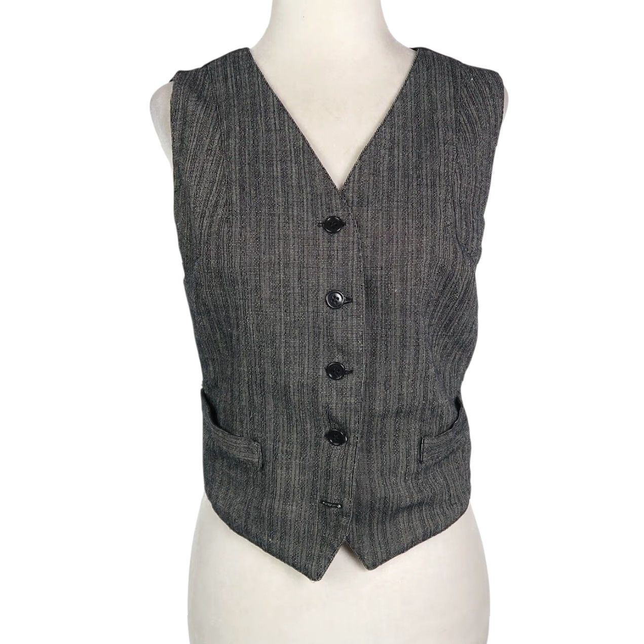 Vintage VINTAGE Carol Little Grey Tweed Vest 4 Vest Sleeveless Button Front 90s 80s Street Wear Womens Size S / US 4 / IT 40 - 2 Thumbnail