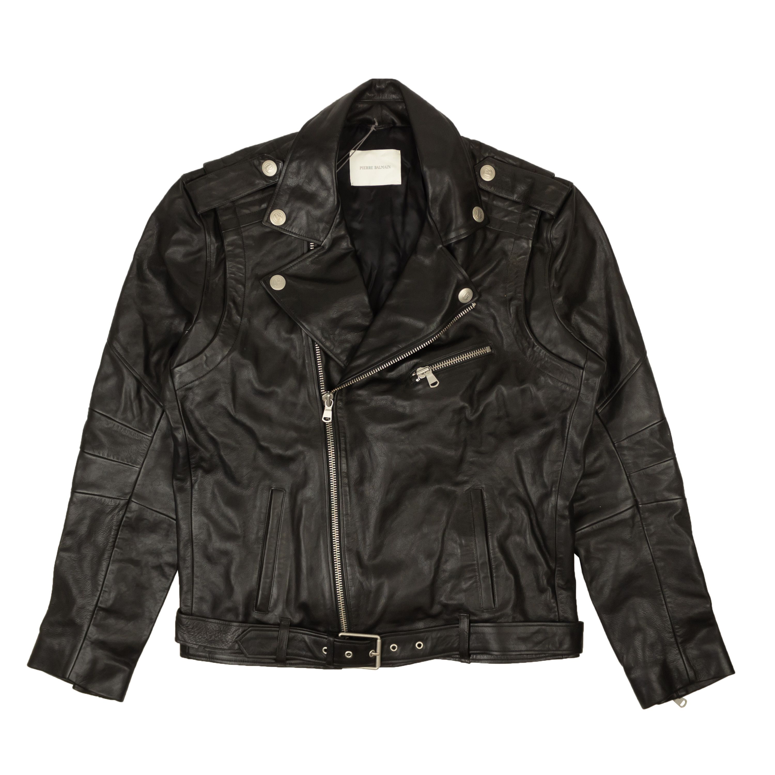 image of Pierre Balmain Black 905 Leather Jacket Size 42/52, Women's