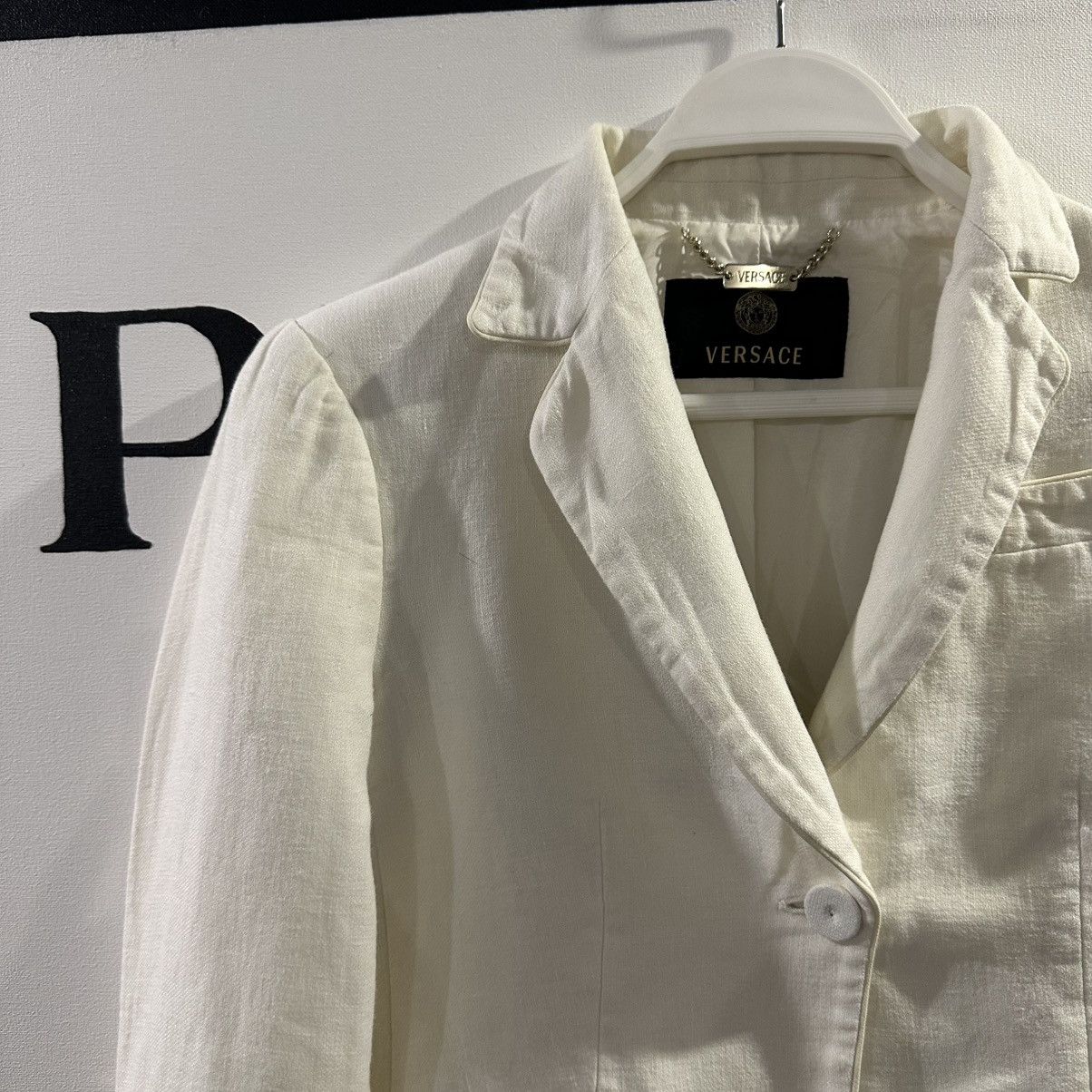 Versace Gianni Versace Women’s White Linen Blazer Size 42 Size M / US 6-8 / IT 42-44 - 2 Thumbnail