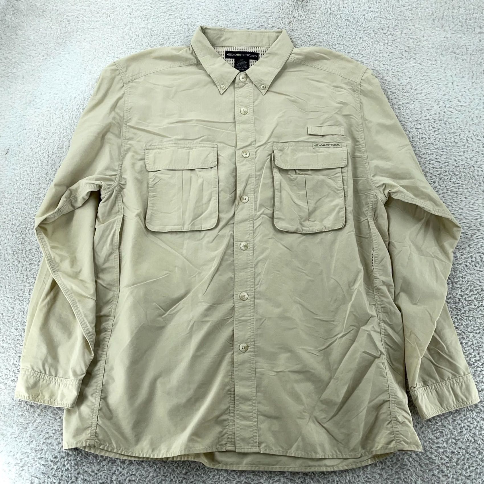 ExOfficio ExOfficio Shirt Mens XLT Khaki Vented Safari Fishing Travel Collared Button Up Size US XL / EU 56 / 4 - 2 Thumbnail