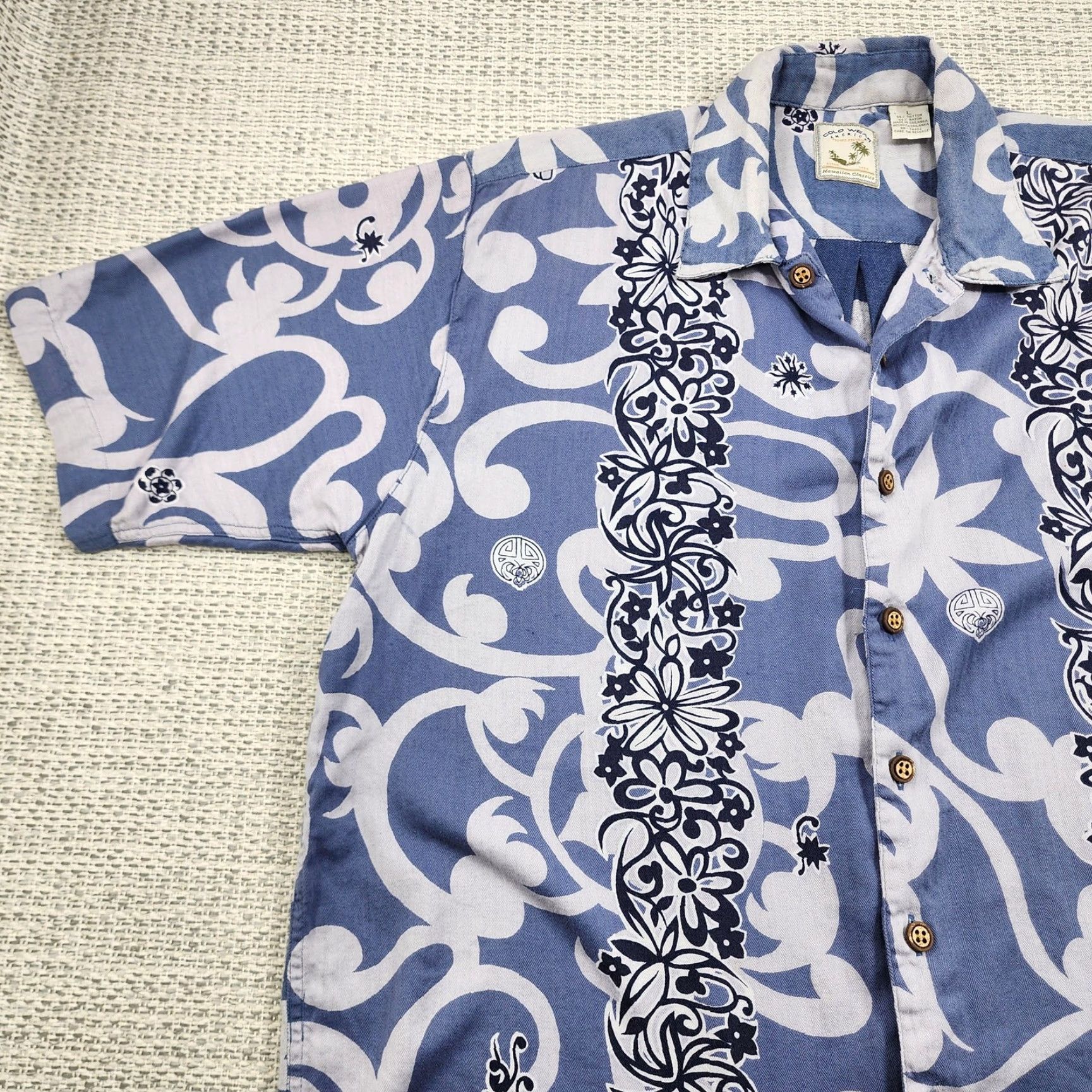 Slowear VINTAGE Colo Wear Hawaiian Shirt Mens Large Blue Aloha Camp Button Up Rayon Blend Shirt Size US L / EU 52-54 / 3 - 3 Thumbnail