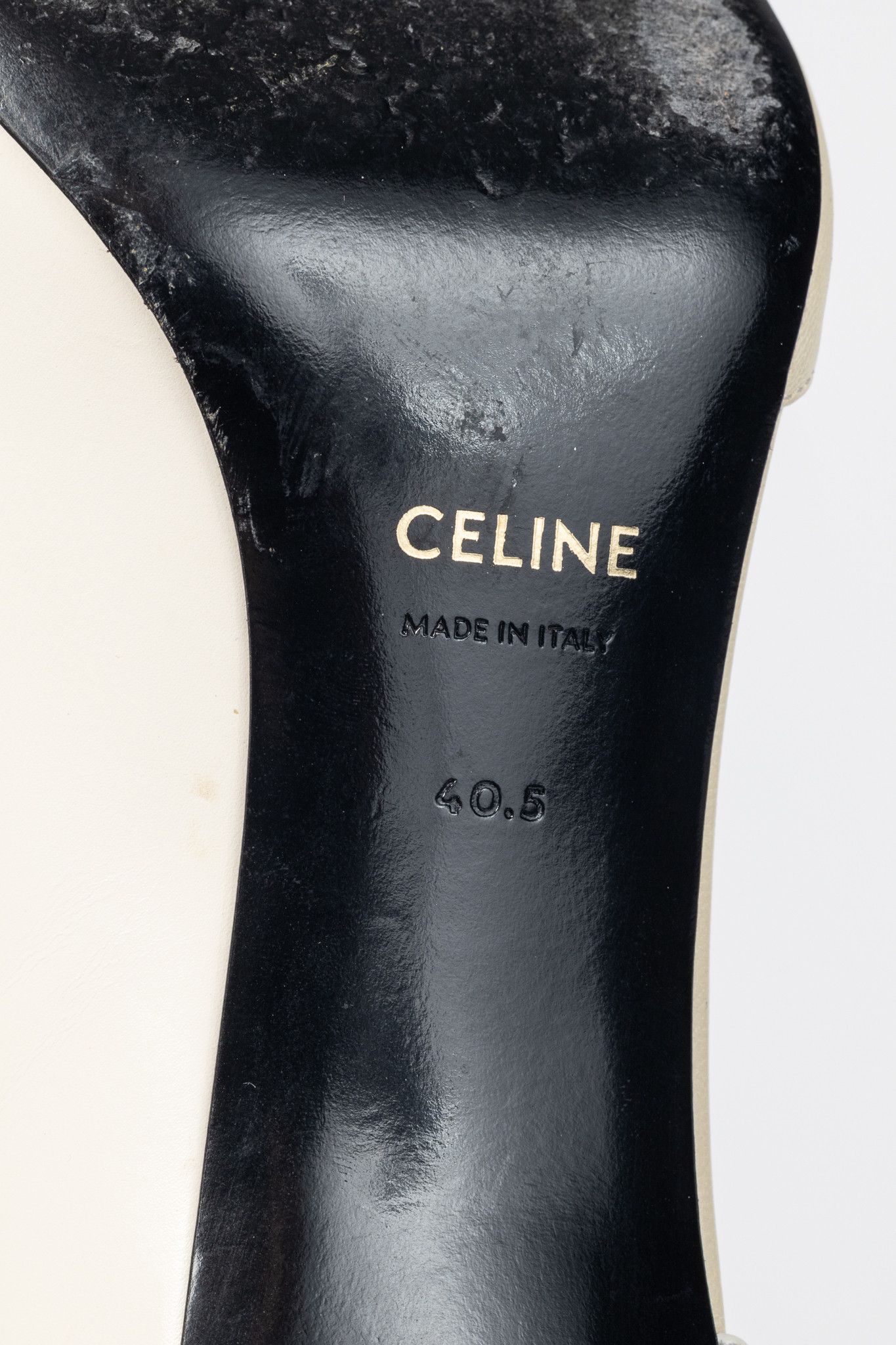 Celine Celine Ivory & Beige Two-Tone Pointed-Toe D'Orsay Pumps Size US 10 / IT 40 - 5 Thumbnail