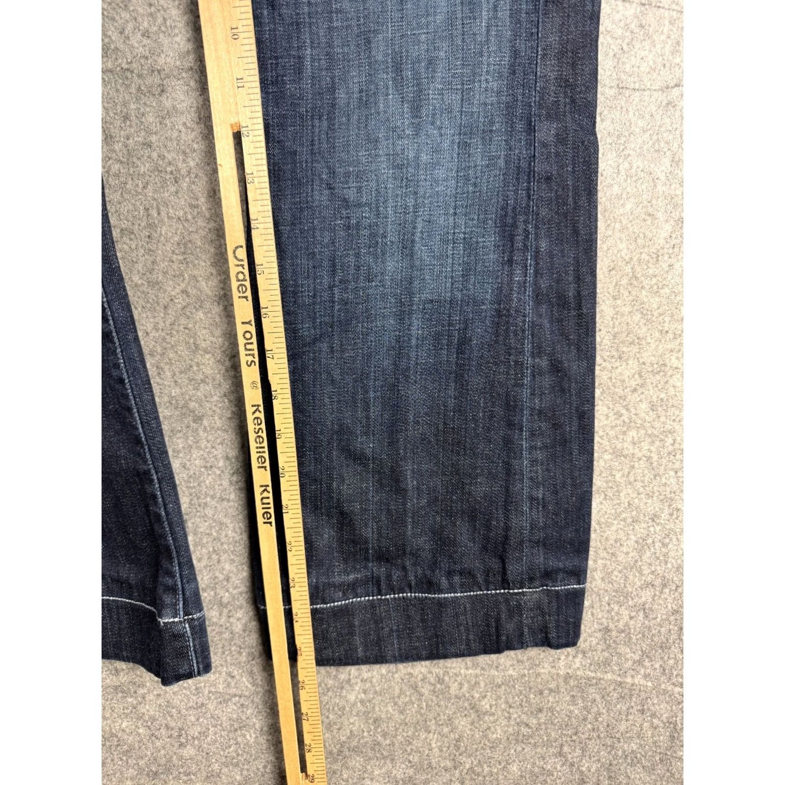 7 For All Mankind 7 For All Mankind Dojo Jeans Womens 27 Blue Flare Jeans Mid Rise Dark Wash Denim Size 27" / US 4 / IT 40 - 7 Thumbnail