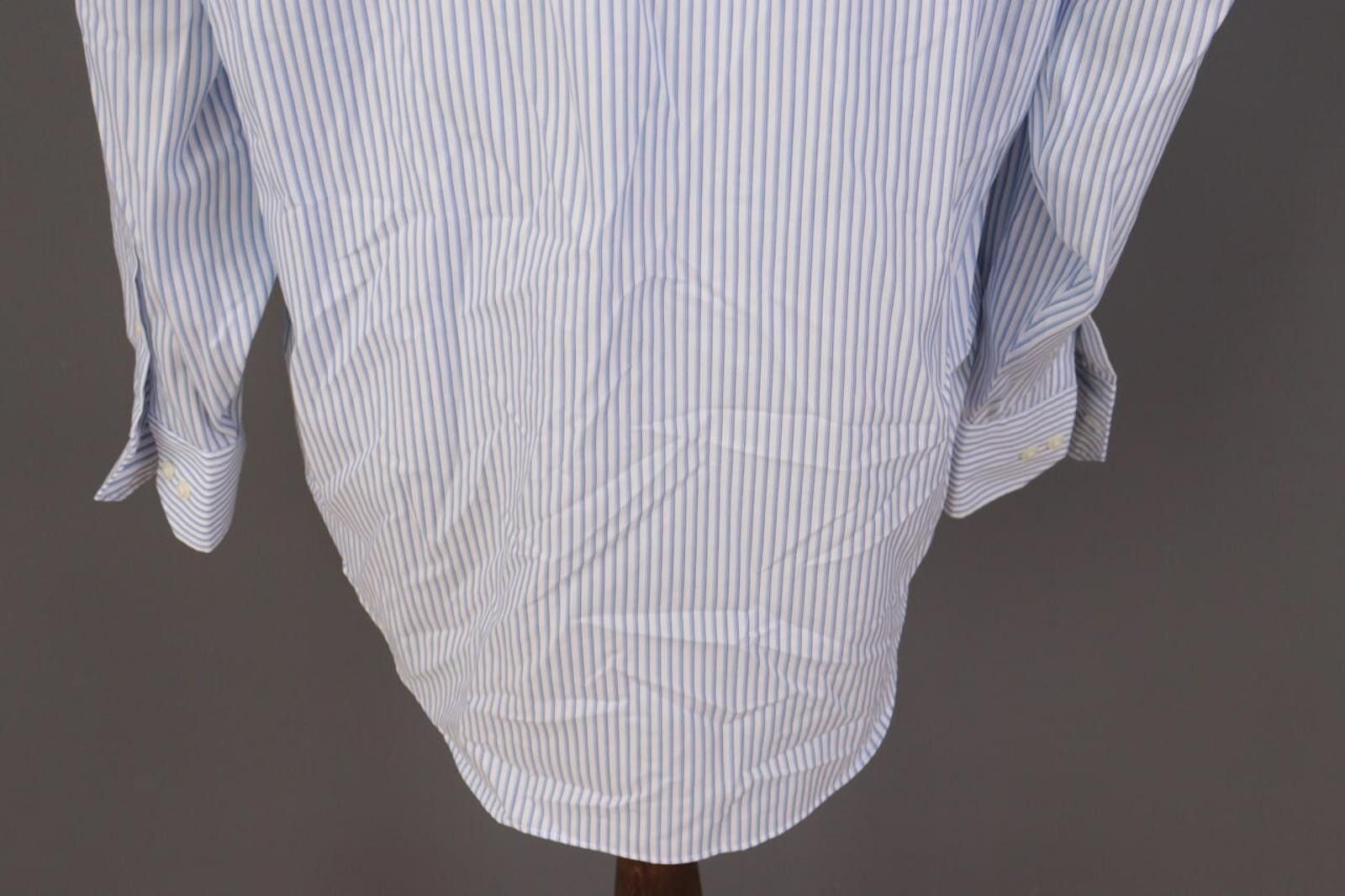 Designer Donald J.Trump Blue Stripe Button Shirt Size 16 / 34 / 35 Size US M / EU 48-50 / 2 - 9 Thumbnail
