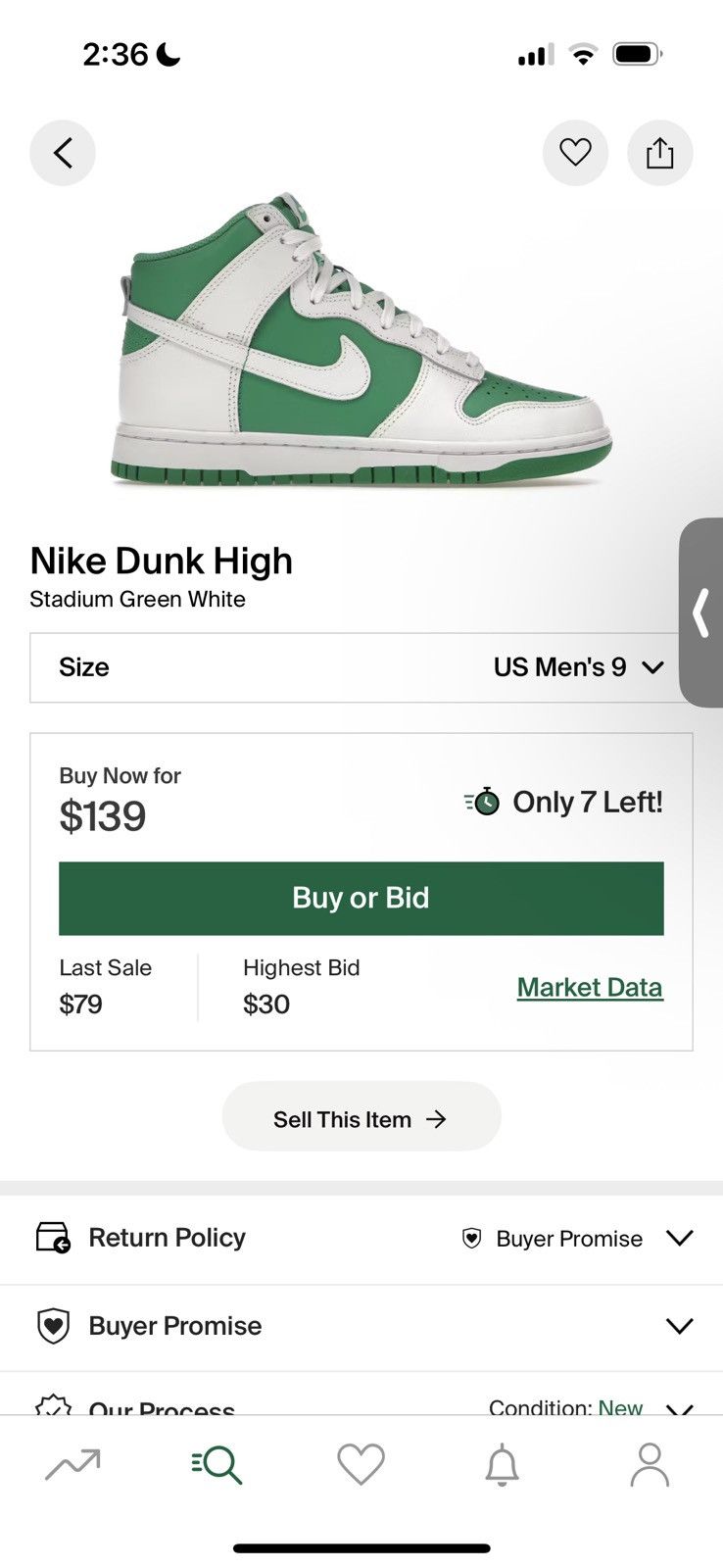 Nike Nike Dunk High Stadium Green Size US 9 / EU 42 - 10 Thumbnail