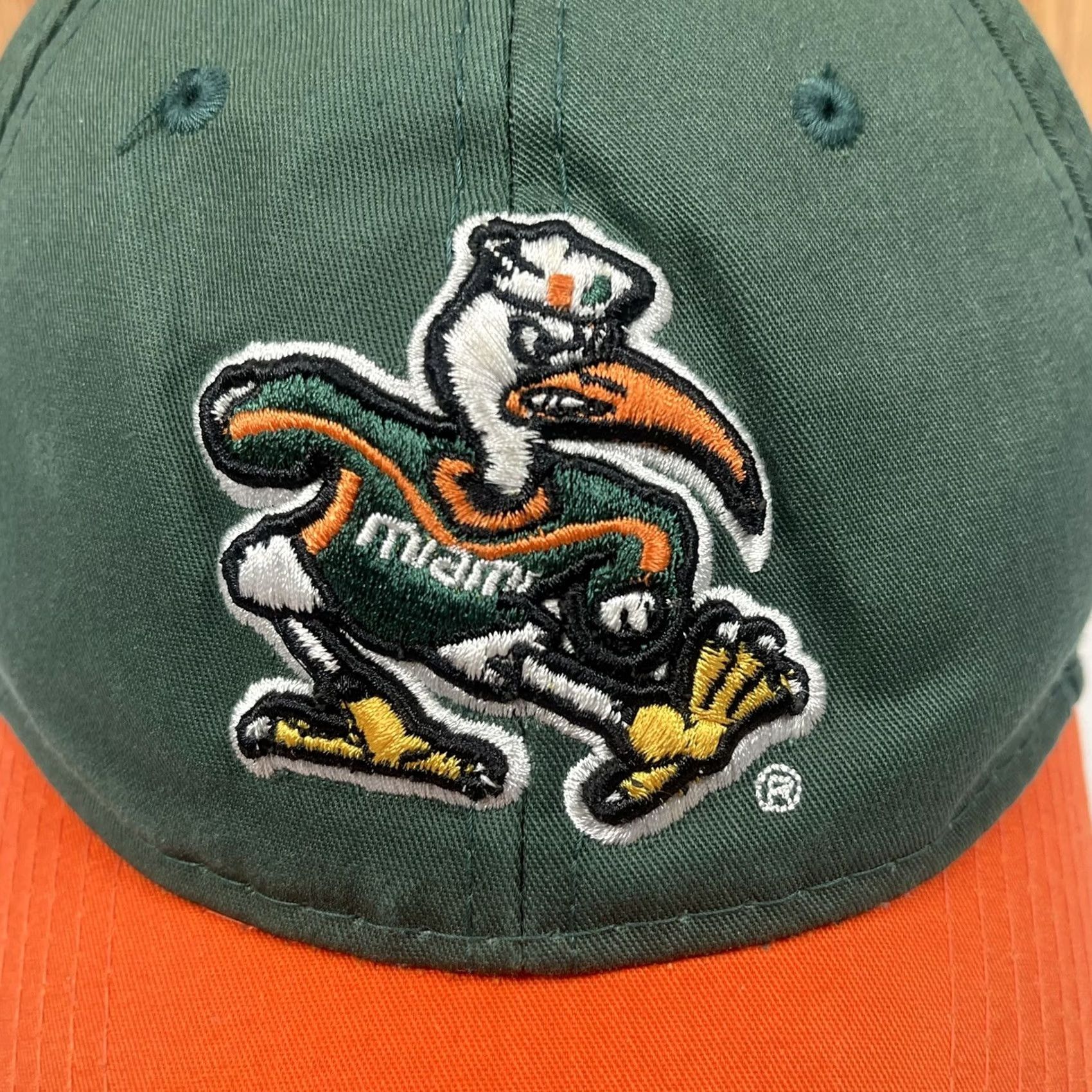 Vintage OC Sports Hat Adult Green Orange Miami Christian #18 Adjustable Baseball Cap Size ONE SIZE - 3 Thumbnail