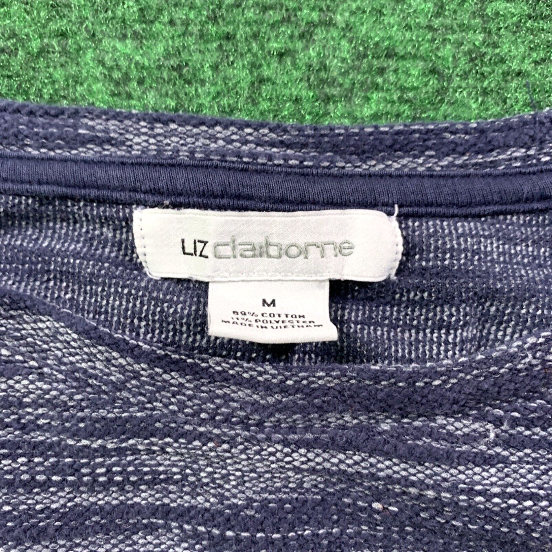 Vintage LIZ CLAIBORNE Woman's Size M Knit design Navy blue Size M / US 6-8 / IT 42-44 - 4 Thumbnail